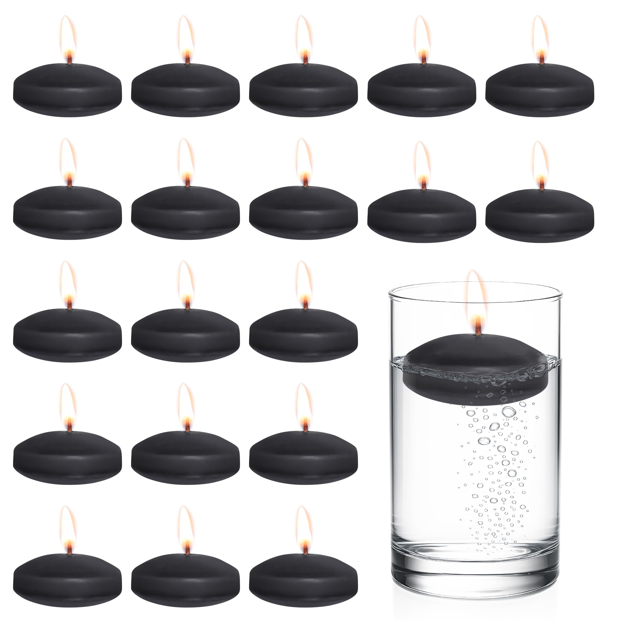 Photo 1 of  Floating Candles Centerpieces, 2 Inch Unscented Floating Candles Small Decoration for Valentine's Day (2 Inch, Black)
