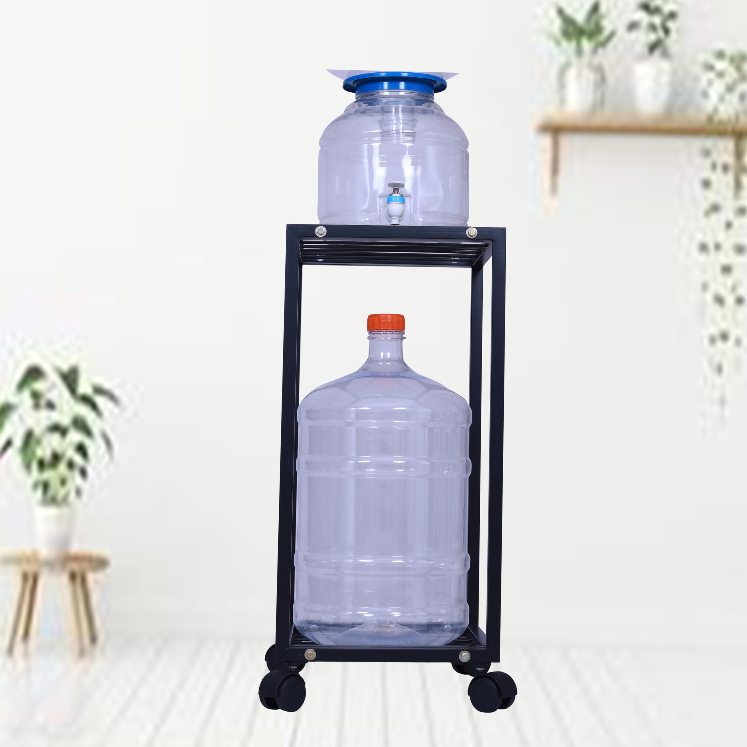 D&V Engineering - Creative in innovaiton 2 Tier Metal Water Dispenser Stand for 20~25 Litre Bottle, Cans or Jars with Wheels- Black (B0D5BJYX76) Amazon Price History, Amazon Price Tracker