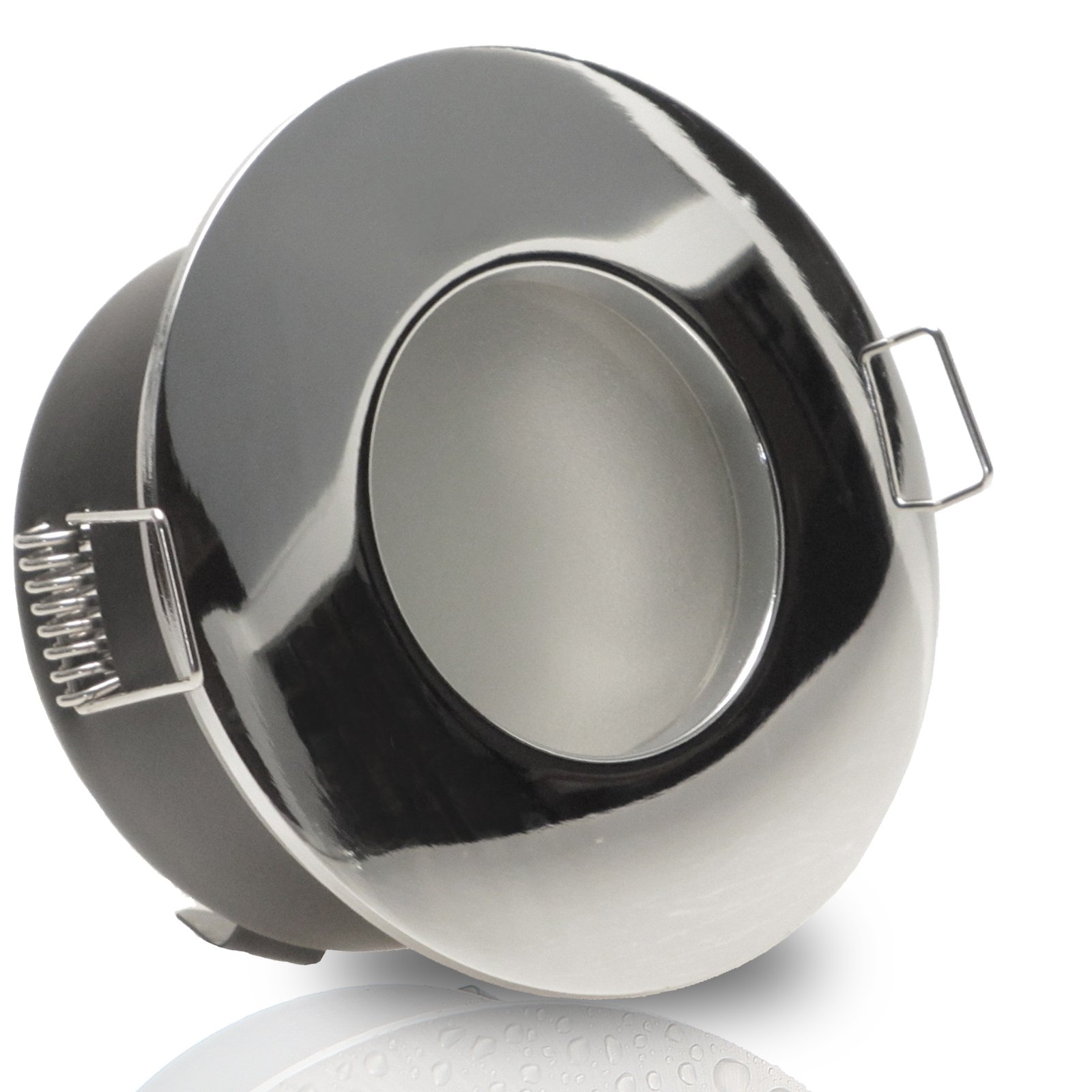 trendlights24 NAU Decken Einbaustrahler flach Chrom IP65 230V 5W 5er Set | Decken Einbauleuchte, rund, ultra flach, Einbautiefe 50 mm, LED Spots, Neutralweiß, 4000k, austauschbar, Bad, außen