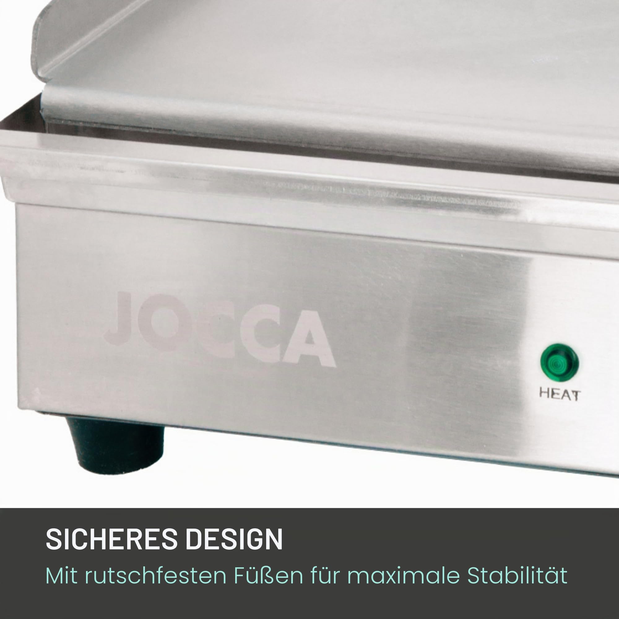 Jocca Elektrische Grillplatte Teppanyaki 39,6 x 26 cm Edelstahl Temperaturregelung 50-300°C