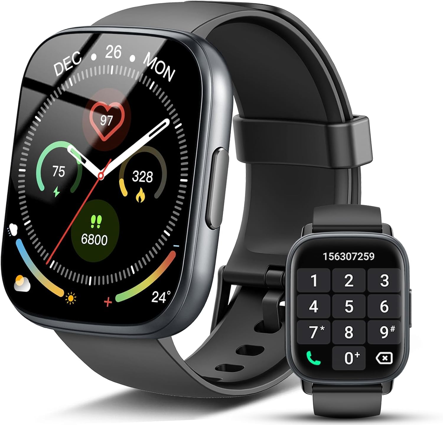 Smartwatch Uomo Donna 1.95" Orologio Fitness con Effettua o Risposta Chiamate 110+ Sportive Modalità Fitness Tracker Contapassi/Sonno/Cardiofrequenzimetro Impermeabil IP68 Sportive Watch Android iOS