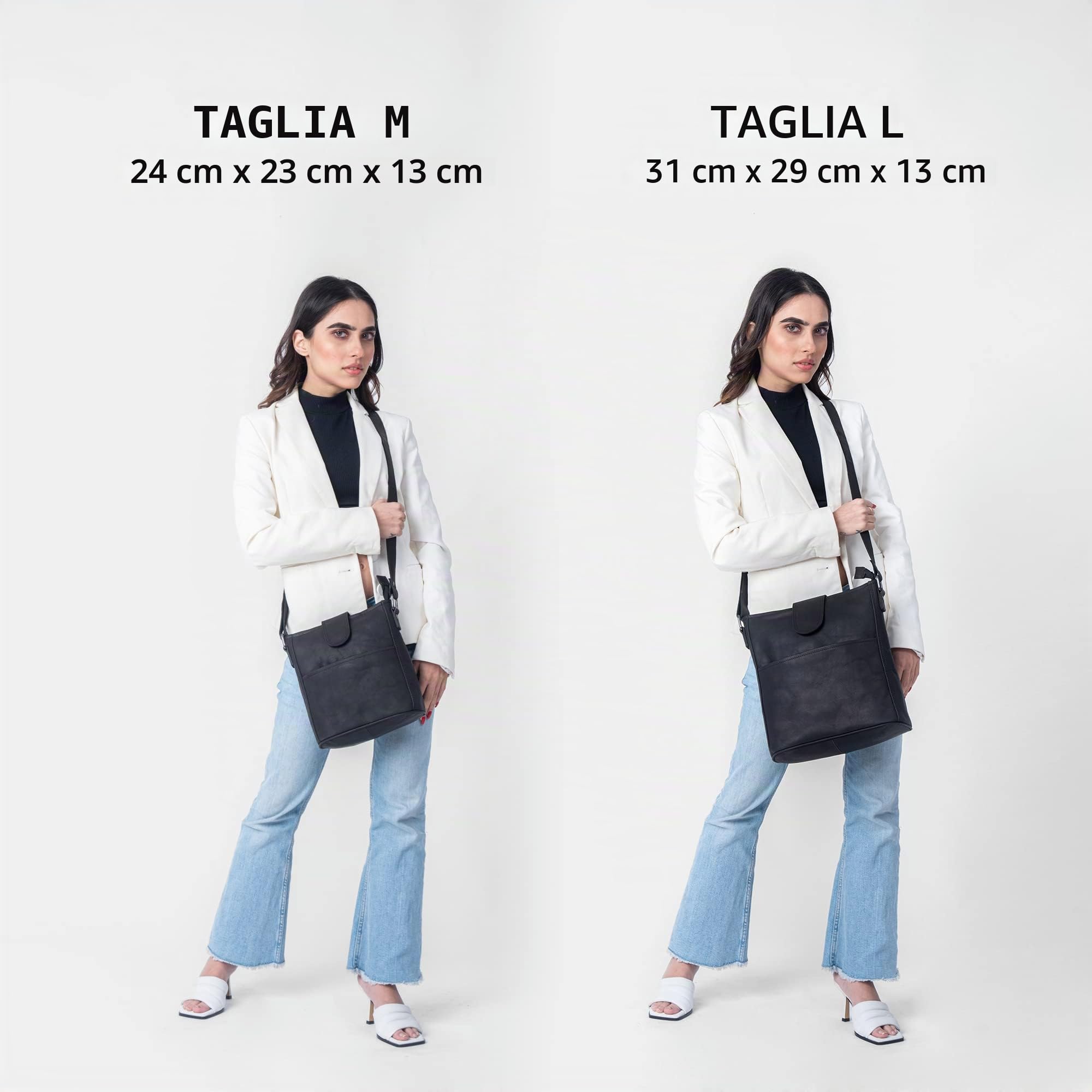 LEABAGS Borsa a mano da donna | Borsa a tracolla in vera pelle di alta qualità | Borsa a spalla | Borsa per lavoro, università, scuola e tempo libero