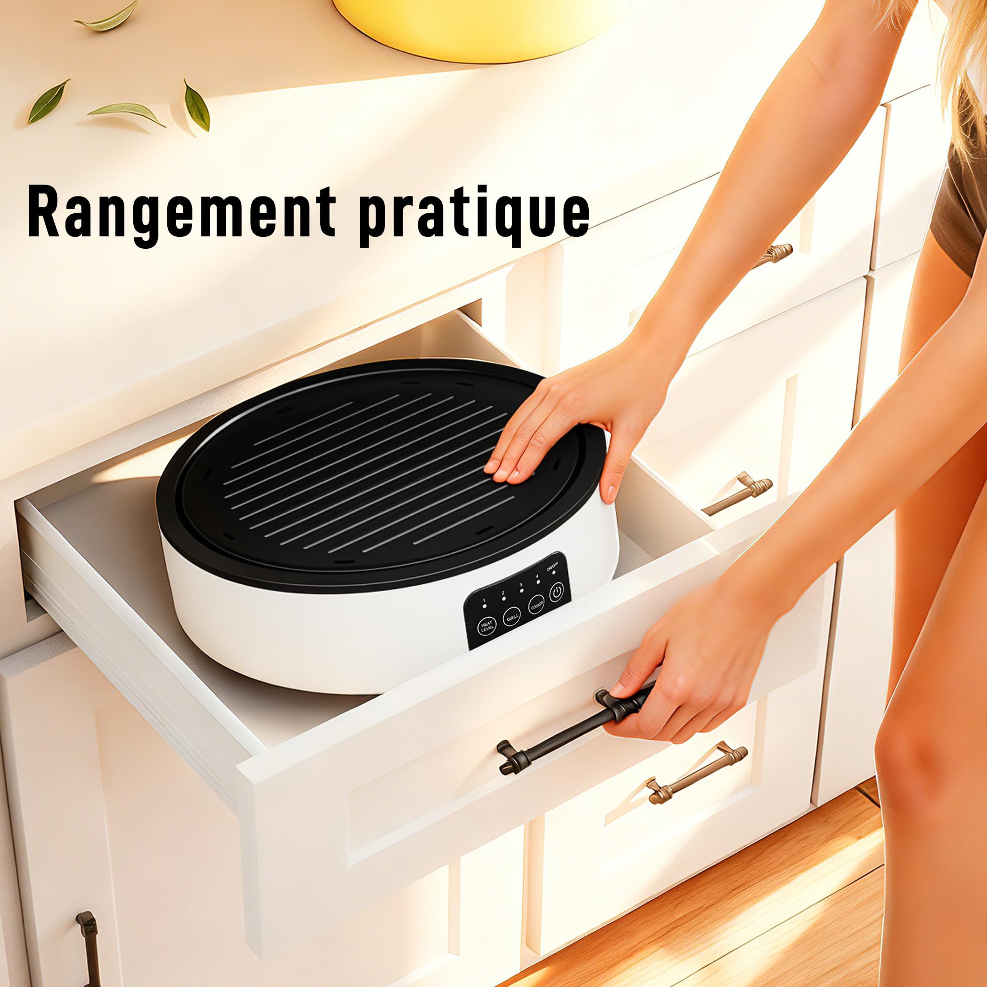 HOMCOM Plaque de cuisson et de gril 2 en 1 vitrocéramique, 2000 W, blanc | 4 niveaux de puissance, affichage LED, bac récupérateur graisse, chauffage infrarouge, tous types de casseroles