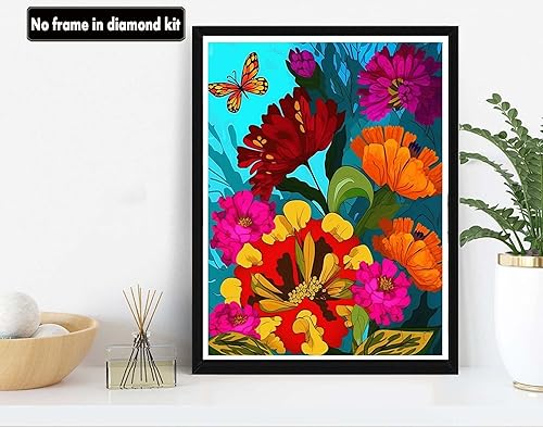 Miniatura 10 de VAIIEYO Pintura acrílica por números, flores, kit de pintura al óleo para bricolaje, lienzo, cuadros, dibujo con pinceles para niños, principiantes,