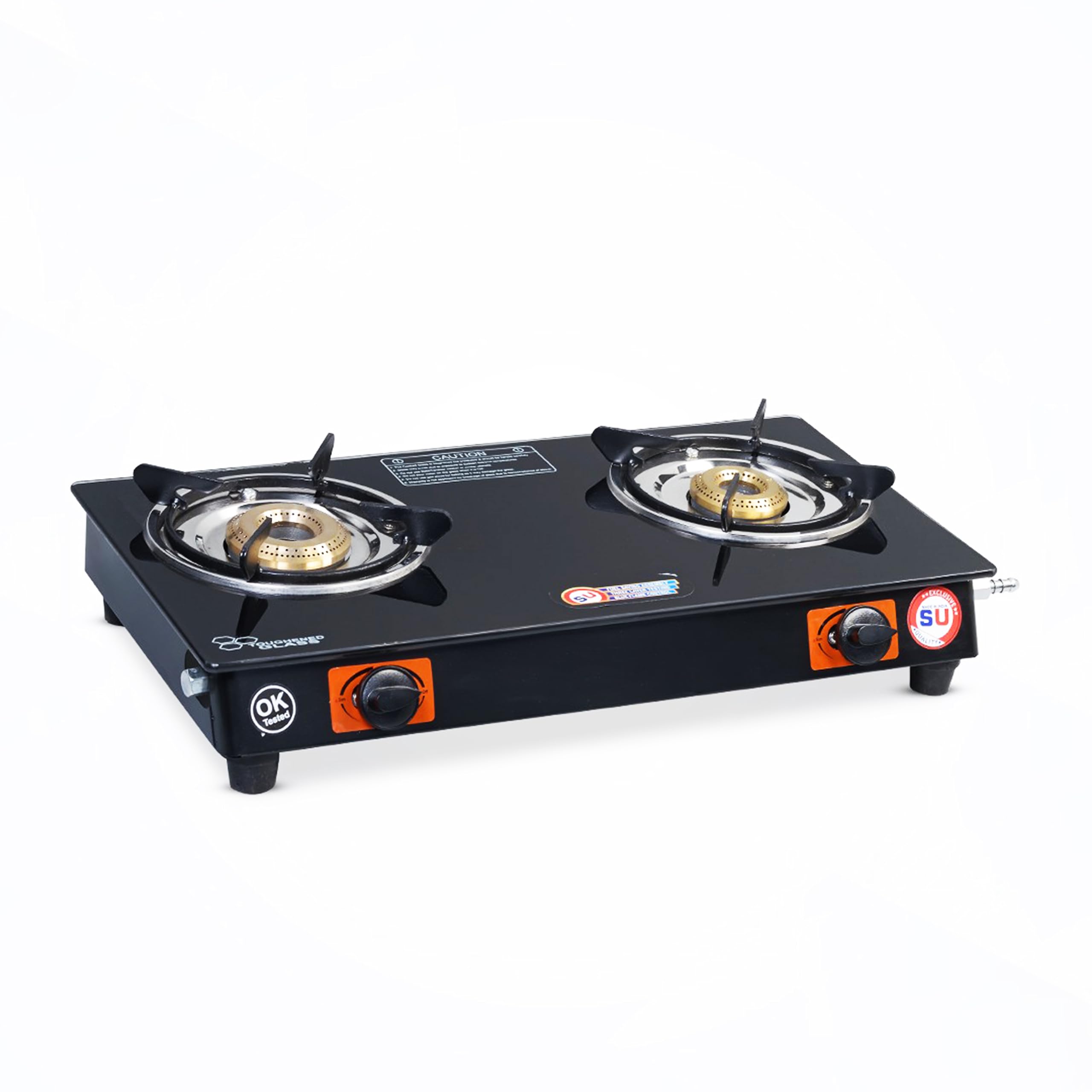 Bigflame V-252DF Crystal Nano MS Stainless Steel, Glass Manual Gas Stove,1 Year Warranty.