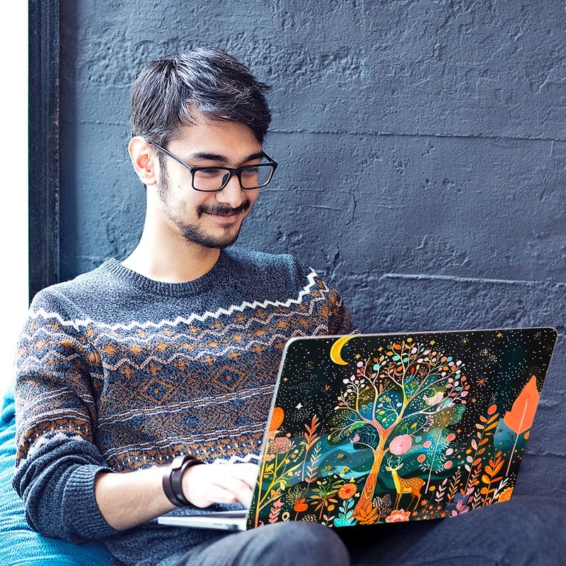 Image of Floral F41 Top+Wrist Pad Vinyl Laptop Skin /Sticker /Cover for 13 to 13.3 Inches Laptops Laminated-Removable-HD Quality Compatible for Hp-Dell-Sony-Lenovo-Asus etc.(13x9.2 Inches)