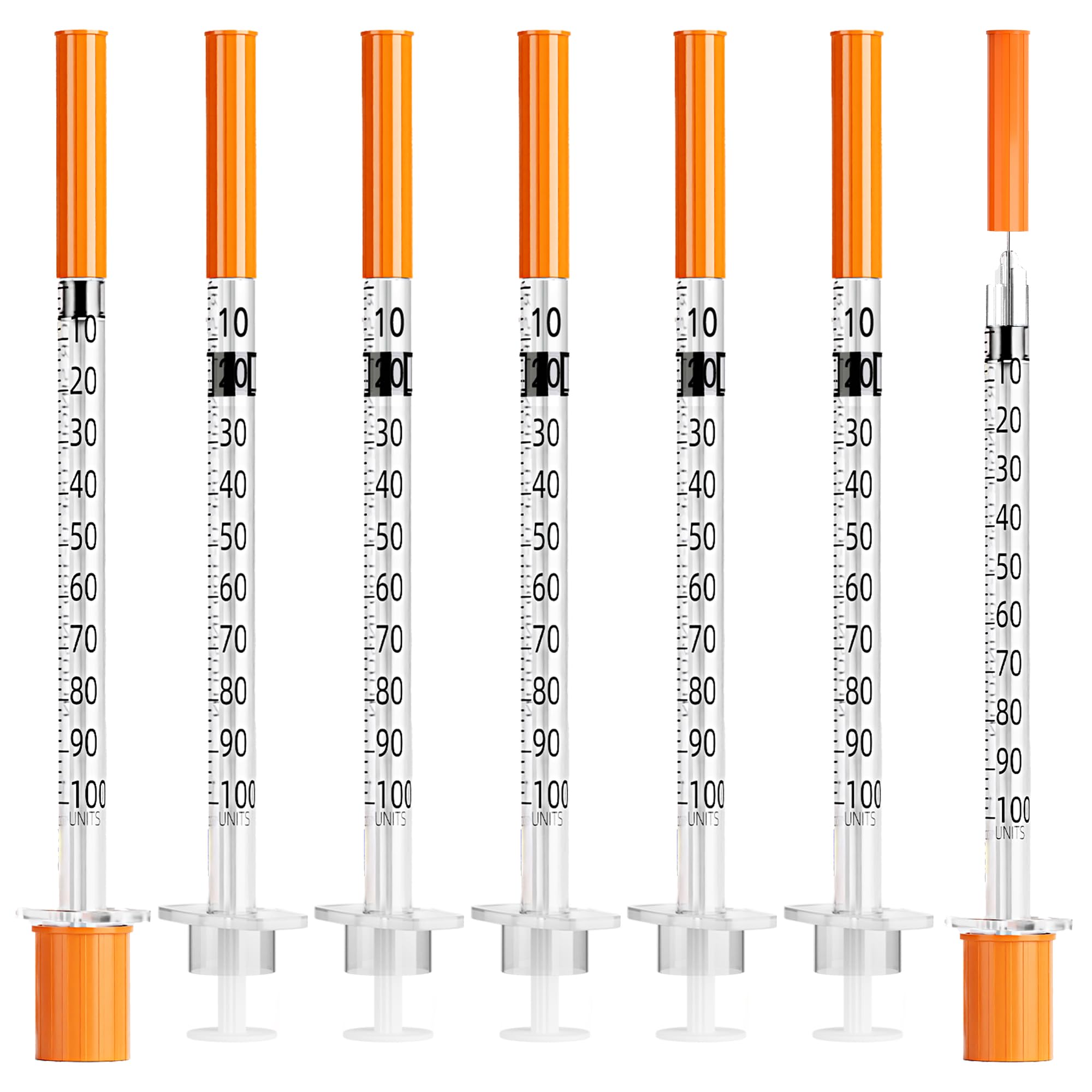 U-100 1ml Syringe 32G 5/16 Inch(8mm) , Syringes for Lab Supplies Dispensing Supplies, Individually Wrapped, Pack of 20