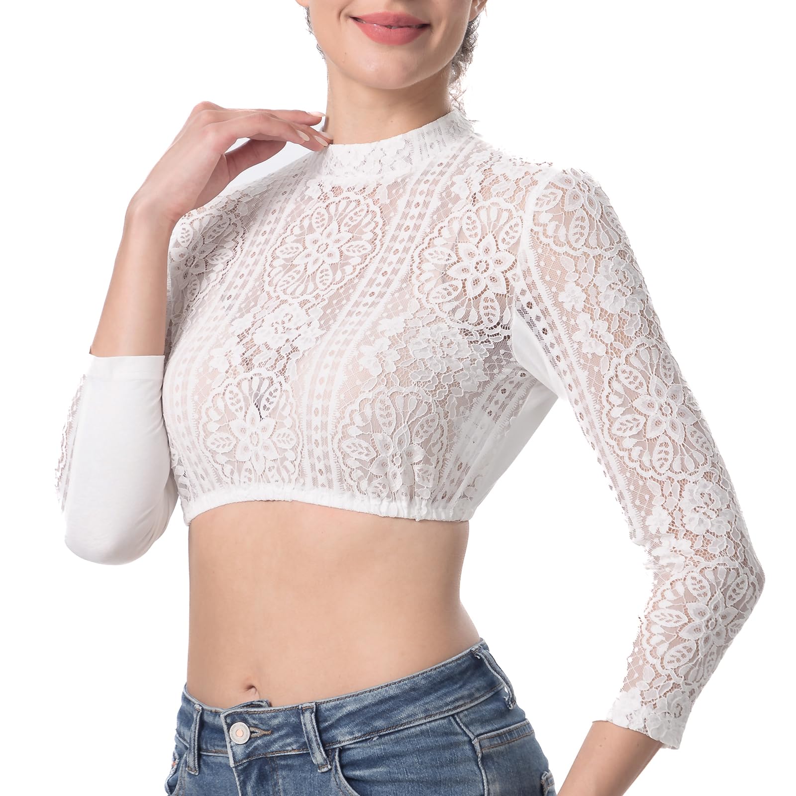 Kelliar Dirndlbluse Damen Trachtenbluse Creme Dirndl Bluse für Oktoberfest
