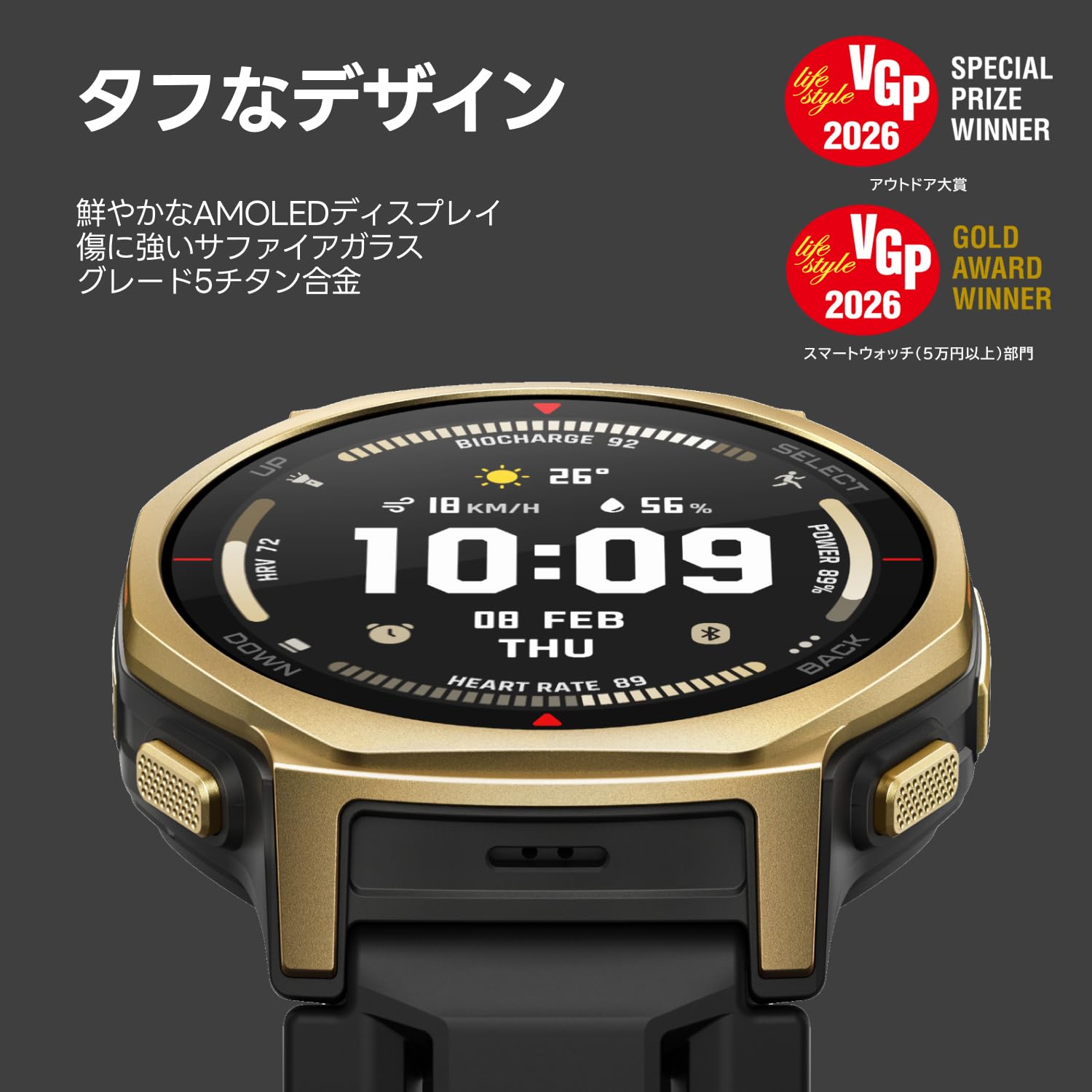 Amazon.co.jp: Amazfit T-Rex 3 Pro 44mm Smartwatch, Mountaineering 