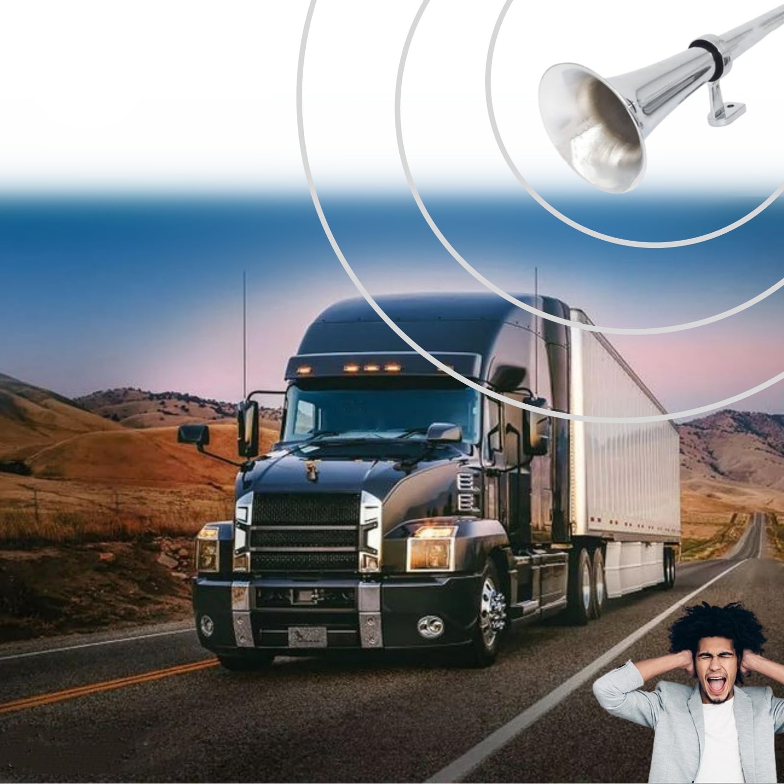 Car Horn Bocina de aire Bocina de camión 12v Altavoces de bocina de automóviles plateados Altavoz único de cromo y zinc Bocina de coche con compresor Air Horn para 12V coche yate camión etc