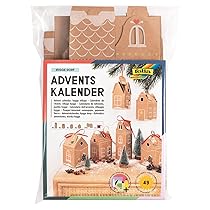 folia Hygge Dorf,9385,calendario dell’Avvento fai da te,set fai da te, scatole da riempire,24 casette da appendere o appoggiare,come regalo e decorazione natalizia speciale, riutilizzabili,multicolore