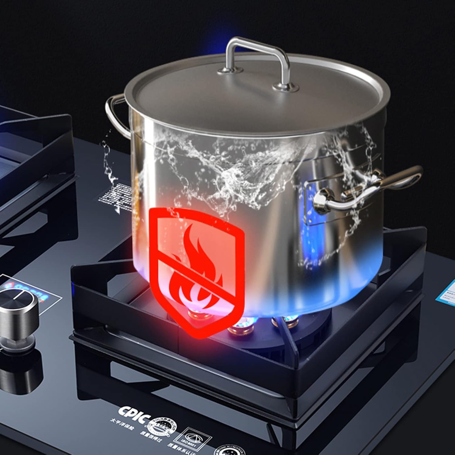 Double Burner Gas Stove Cooktop, Tempered Glass Built-in for Easy Cleaning, Compatible with LPG/NG, Ideal for Kitchen, RV, and Camping Use(Silver,NG)