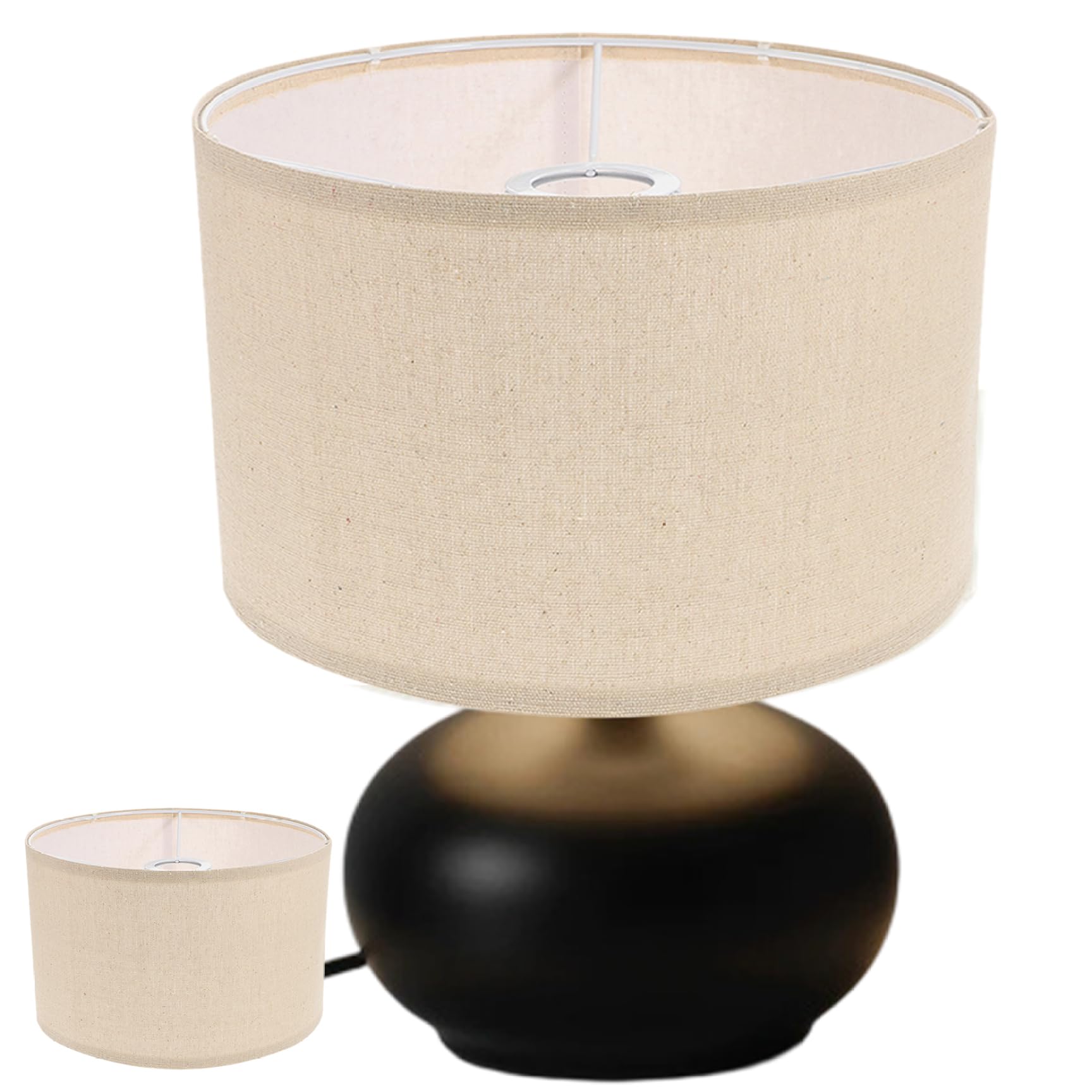 Wedhapy drum lamp shades Floor Lamp Shades Table Fine Linen Lampshade Covers Removable Washable Drum Lampshades for Bedside, 7.86x7.86x7.07 Inch Khaki