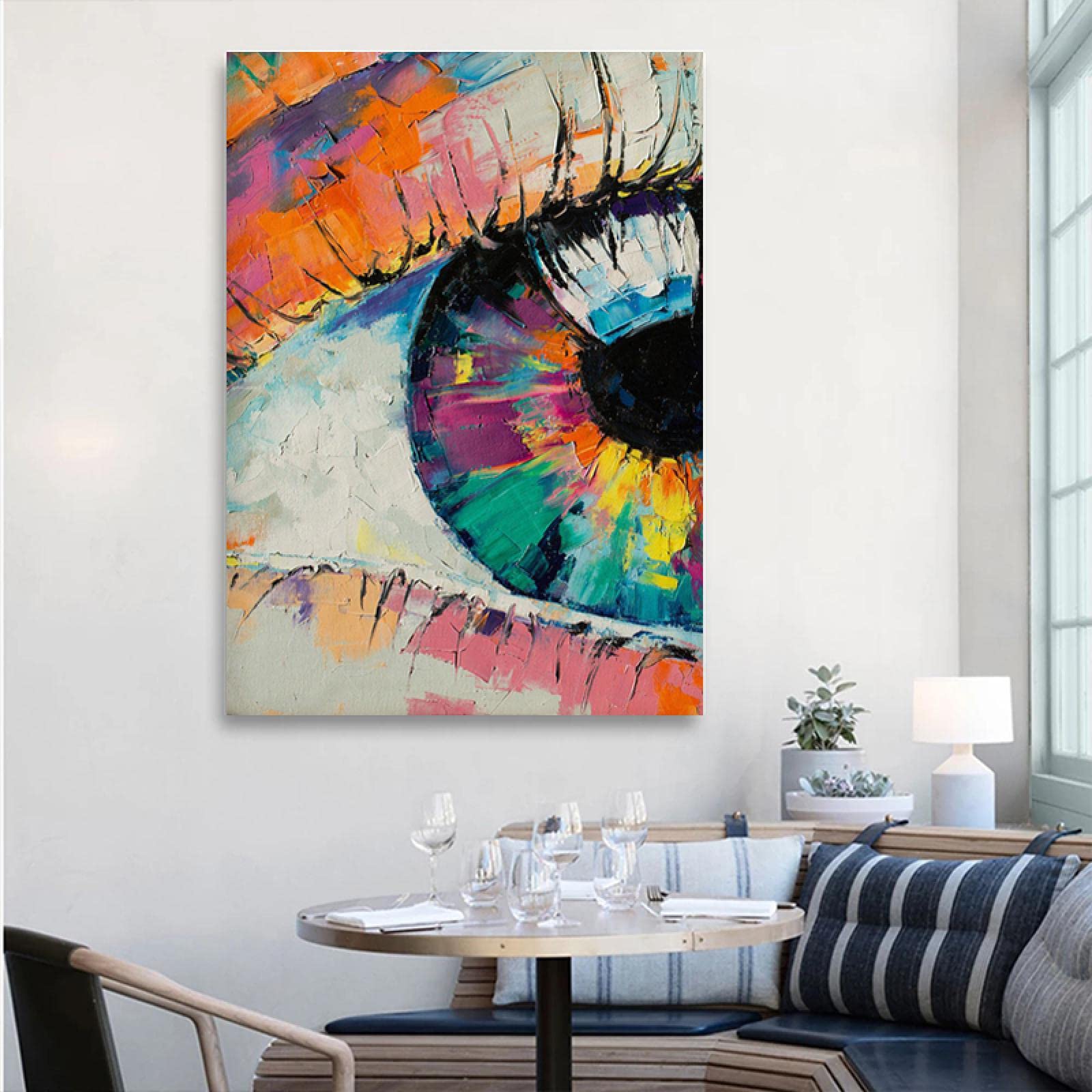 Nowoczesne abstrakcyjne graffiti sztuka kolorowe oczy obraz na płótnie plakaty i wydruki sztuka ścienna obraz salon sypialnia wystrój domu 70 x 100 cm x 2 bez ramy