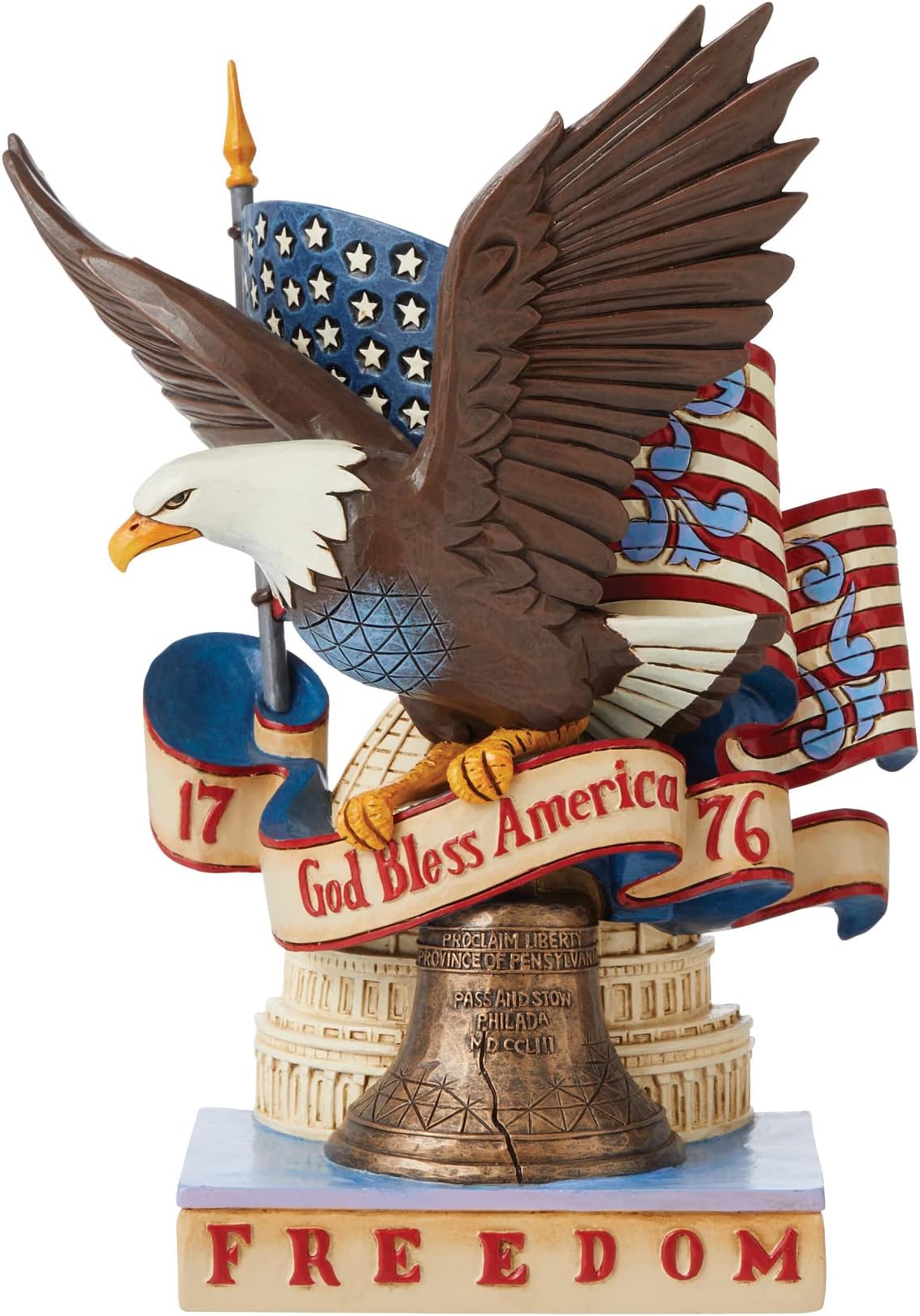 Enesco Jim Shore Heartwood Creek Patriotic Freedom Eagle 1776 Figurine, 8 Inch, Multicolor