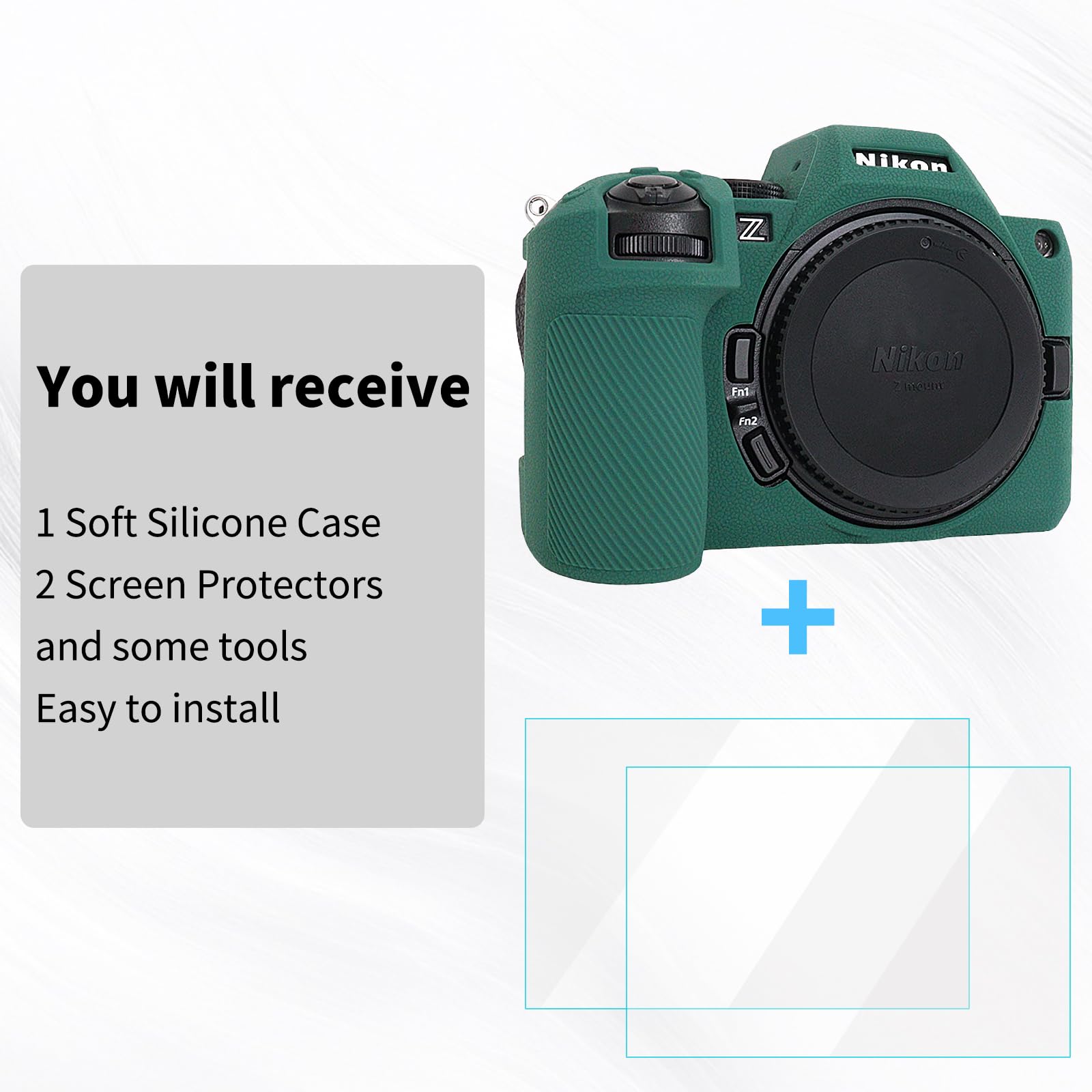 VOVMOEYA Custodia per fotocamera Nikon Z5II con 2 pellicole proteggi schermo, in silicone, morbida, leggera, su misura