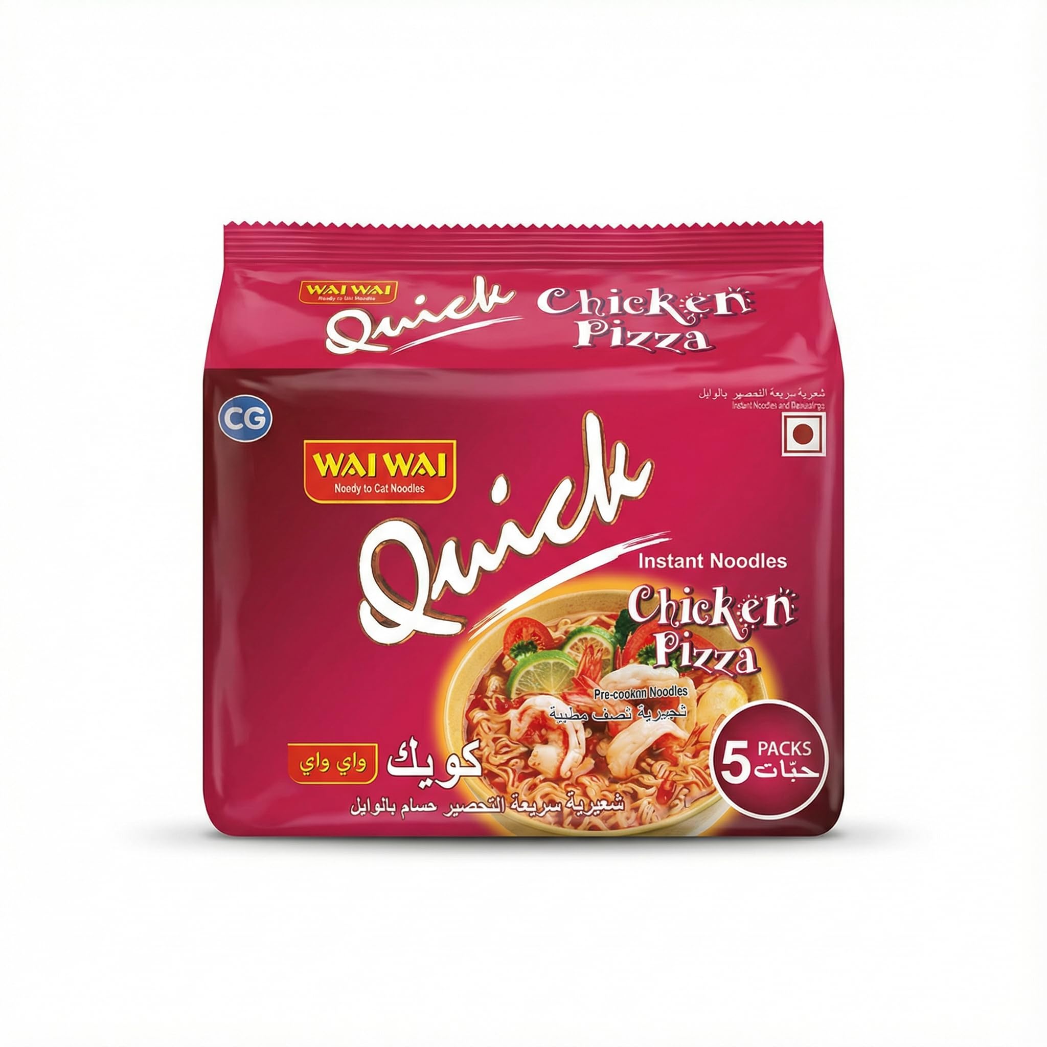 Wai Wai Chicken Pizza Instant Noodle, 75 Gm, Pack Of 5