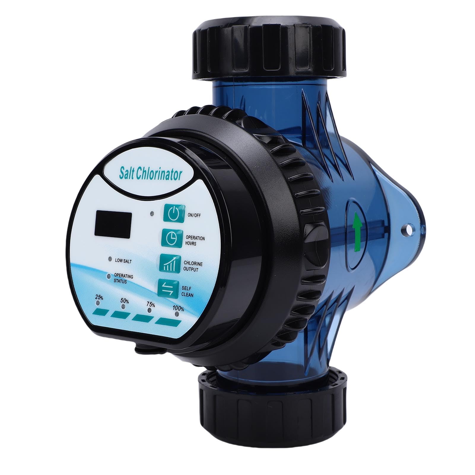 OPPWONG Generador de Cloro Salino, Clorador de Piscina de Agua Salada con Control Inteligente con Función de Autolimpieza y Salida de Cl Ajustable, para Piscinas Elevadas, SPA de