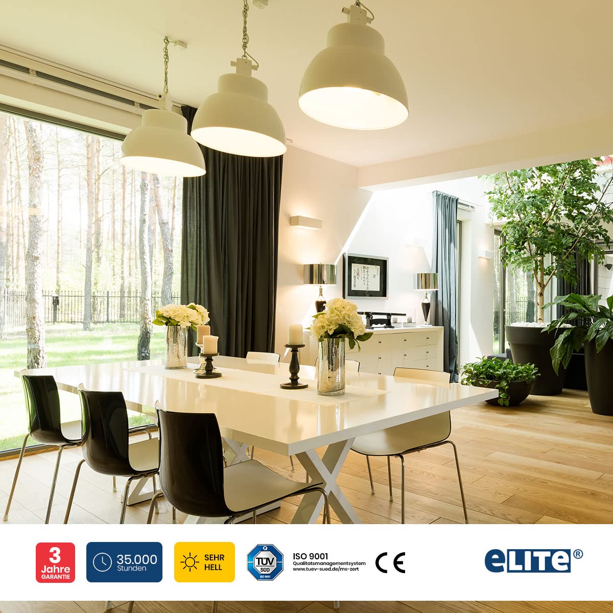 eLITe LED Lampe E27, 15W, 2700K Warmweiß, 1540 lm, 10 Stück
