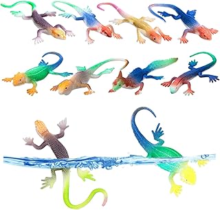 10 PCS Lizard Water Toys Color Chang Lizard Toys Reptile Animal Toy Stretchy Realistic Reptile Playset for Themed Parties Classroom Rewards