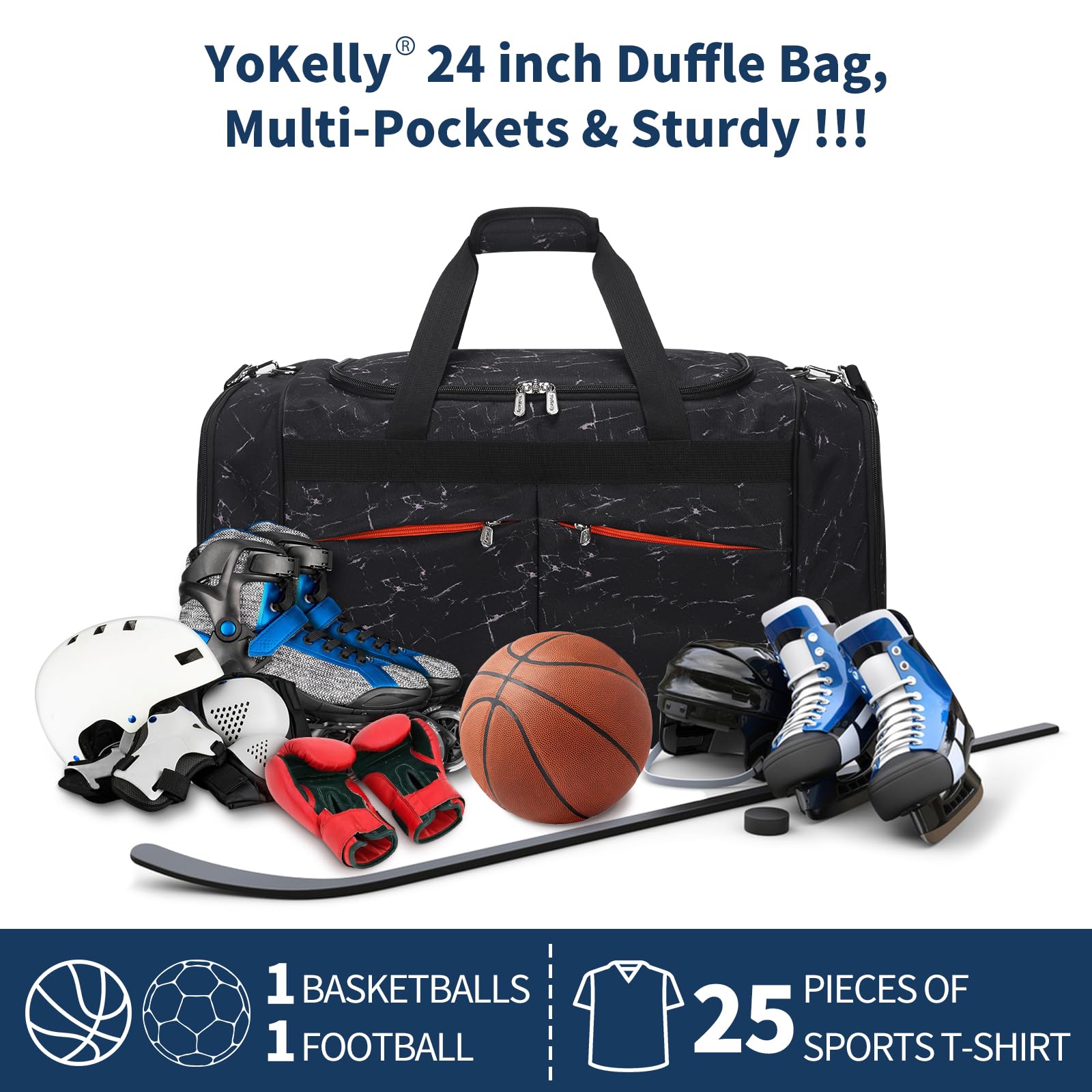Grande borsa da palestra da uomo, grande borsone con fondo rigido con scomparto per scarpe per sport/viaggi, Marmo, borsa grande