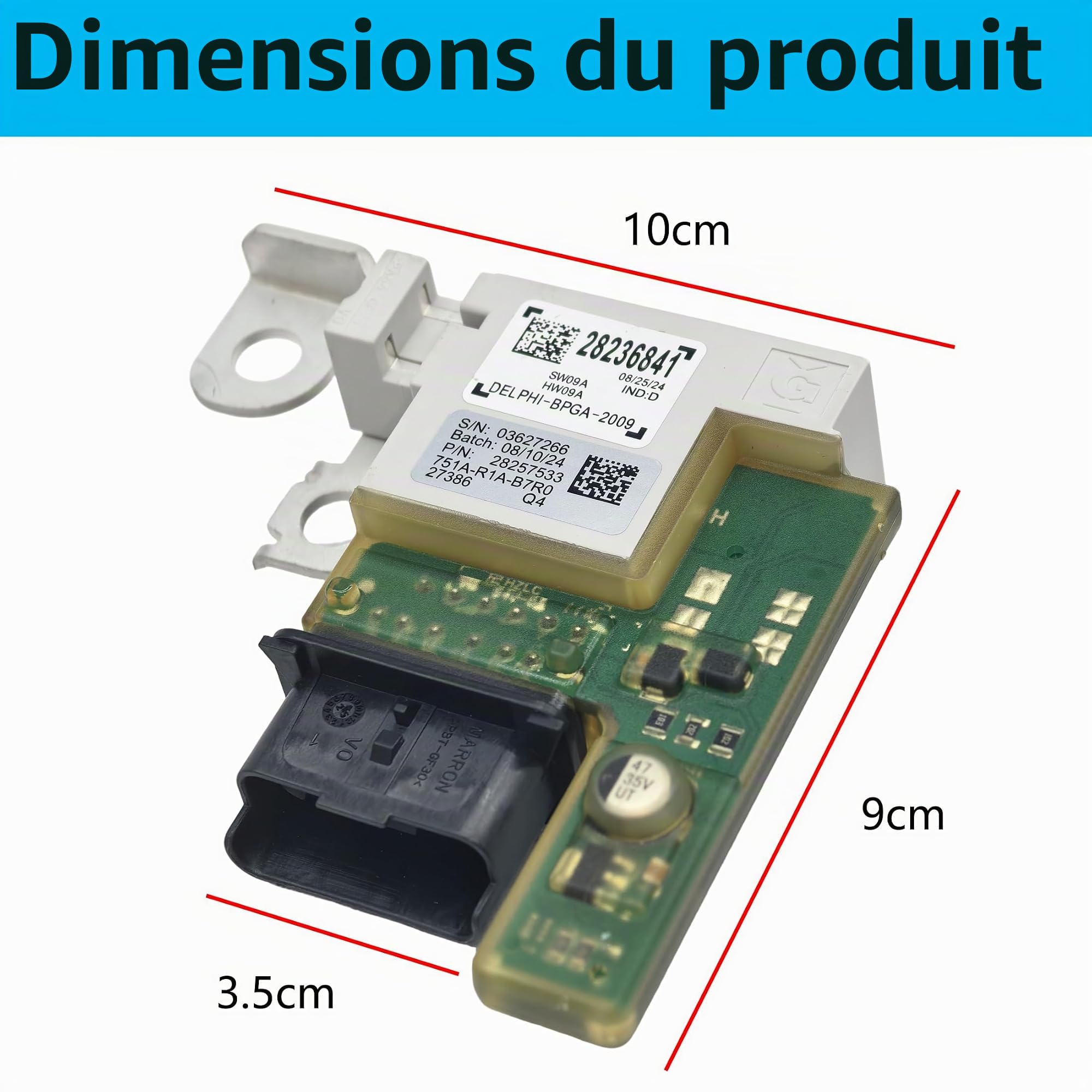 Heart Horse 6500GR Boîte à Fusibles de Voiture, Module Fusibles de Gestionnaire de Batterie Rechange pour Peugeot 308SW 308CC 3008 RCZ 5008 C4 Picasso 1.6 2.0 HDi Fusible Batterie 28236841