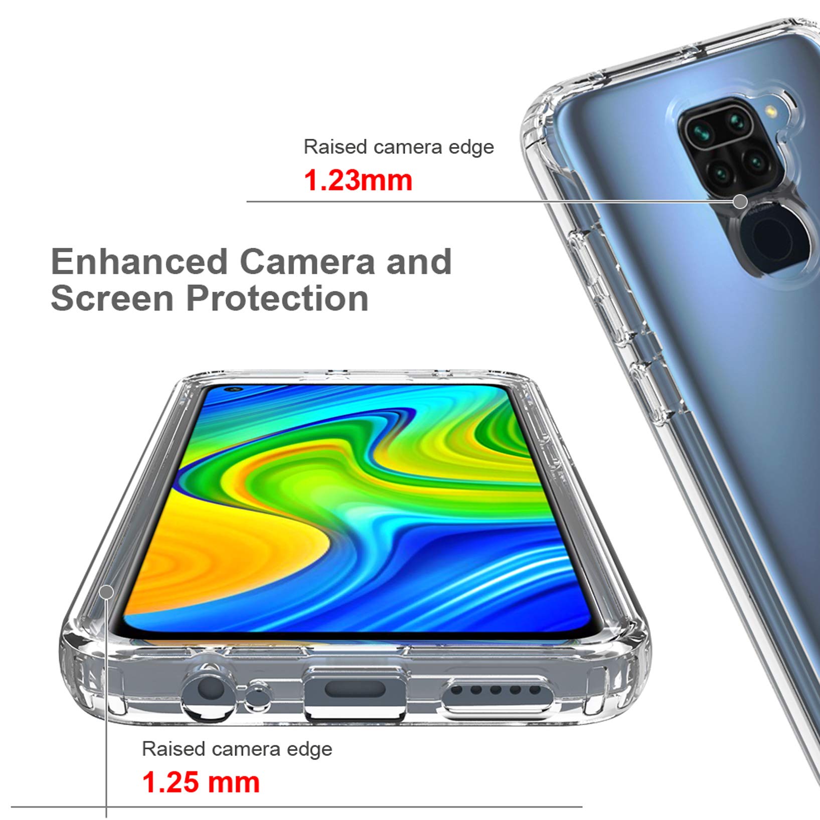 LXHGrowH Cover per Xiaomi Redmi 9, Custodia 2in1 Dual Layer Ibrida [360°] Full B