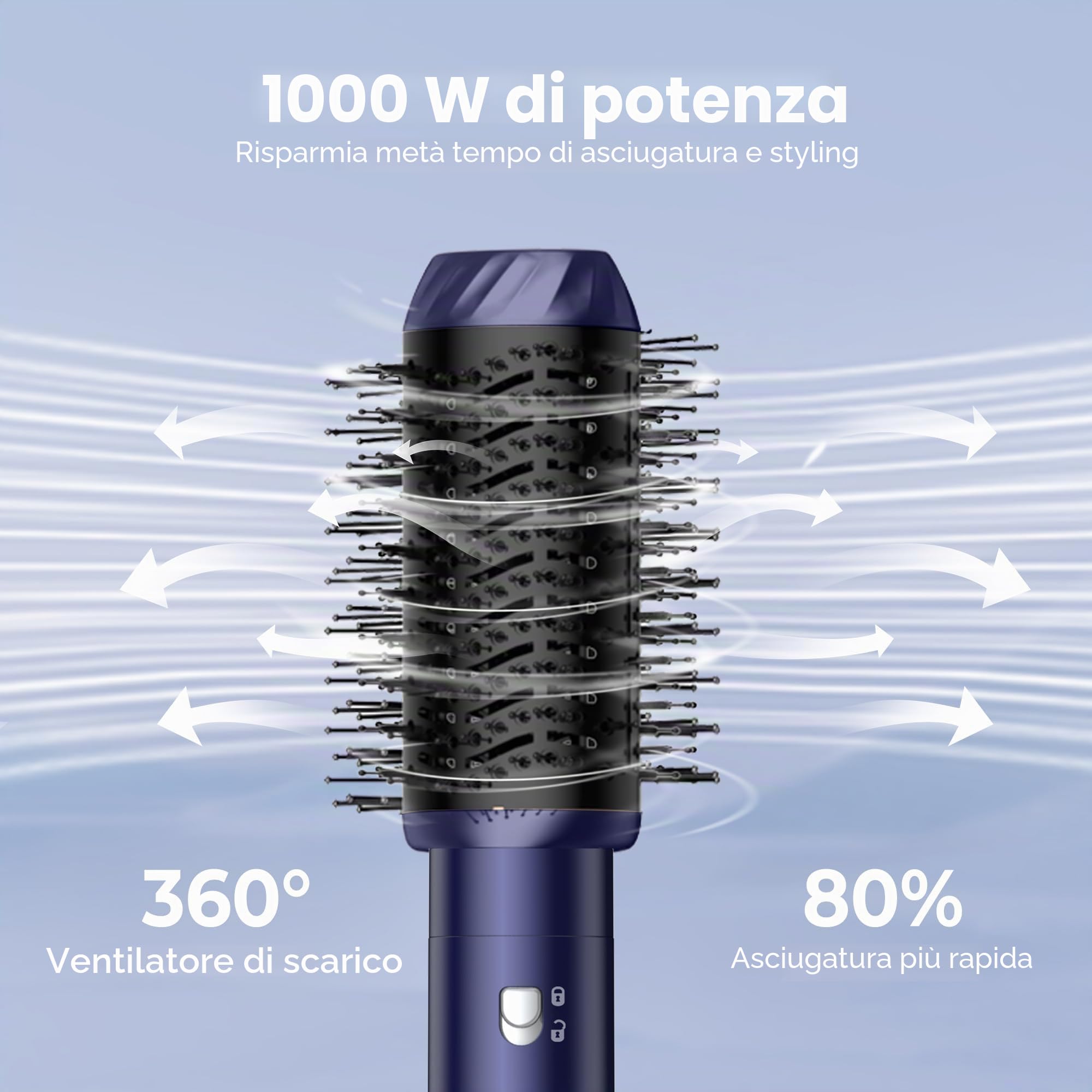 MogaWave Pro air styler 6 in 1 Hair Styler & Spazzola Asciugacapelli, phon arricciacapelli ad aria, asciugacapelli spazzola, spazzola aria calda, spazzola phon per capelli, senza danni da calore