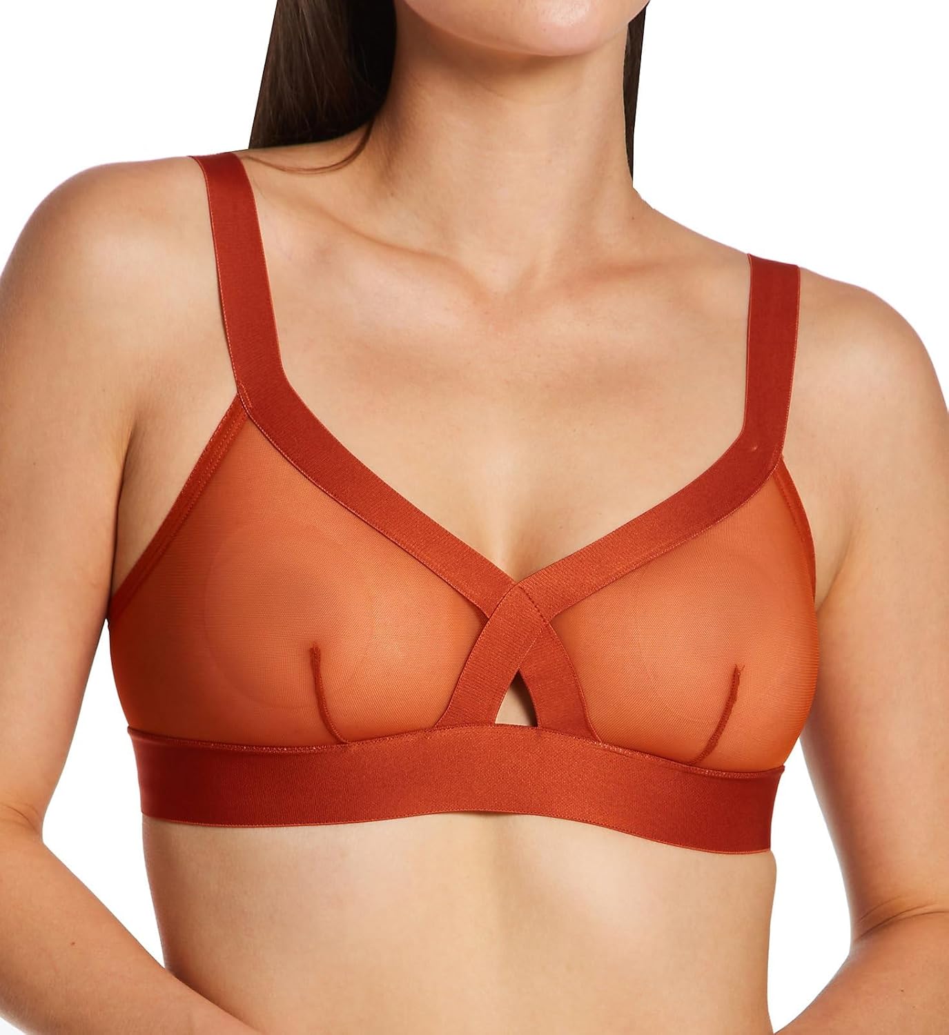 DKNY Women's Sheers Wirefree Softcup Bralette Bra