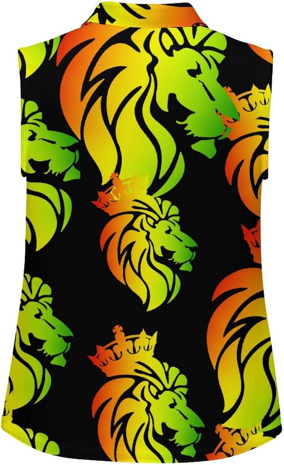 Rasta Lion Crown Cool Women's Golf Shirt Sleeveless Polo Shirts Tank Tops Blouses Tennis T-Shirts Casual