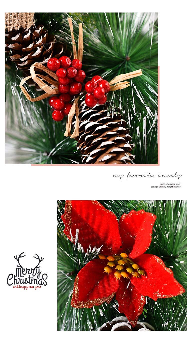 30cm Christmas Wreath Xmas Garlands Reusable Door Artificial Christmas Wreath for Fireplace Front Door Grave Staire Xmas Tree Garden Yard Thanksgiving Christmas Decor - Image 3