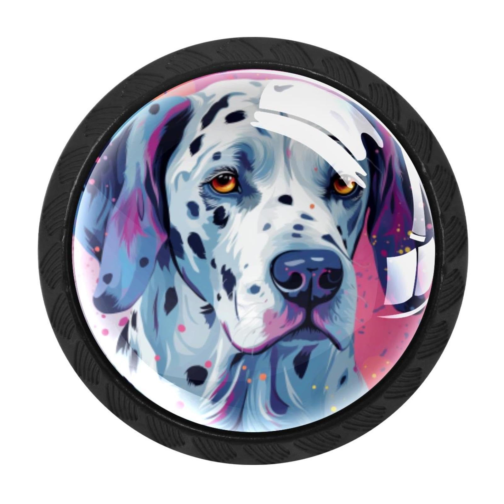Chenzzzz Multicolored 20 Spotted Dog Cabinet Knobs 4 Pieces Drawer Kitchen Cabinets Dresser Cupboard Wardrobe Unique Pulls Handles