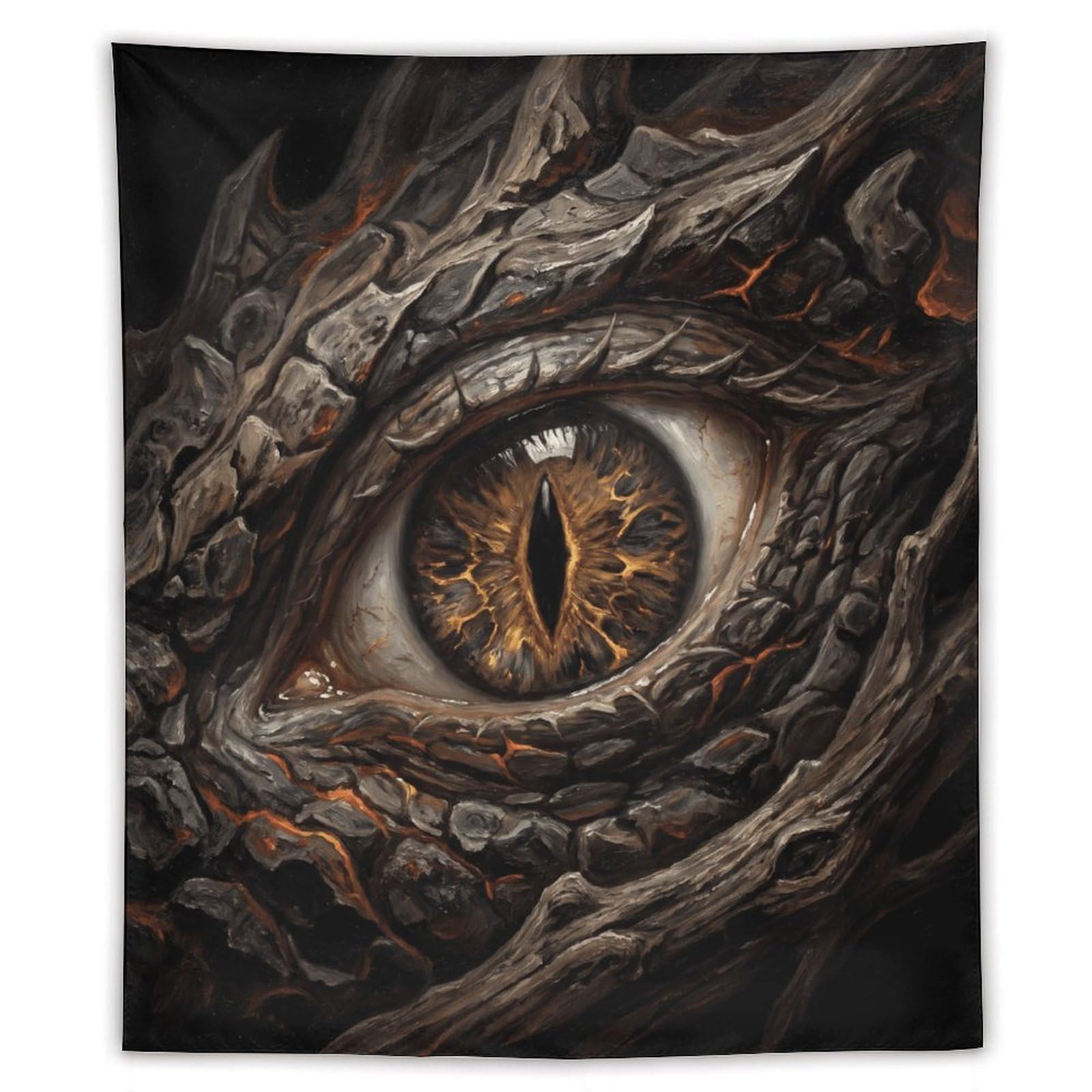 H3B8U2Y5 Fire Dragon Eye Wall Tapestry, Surrealist Style, Room Divider