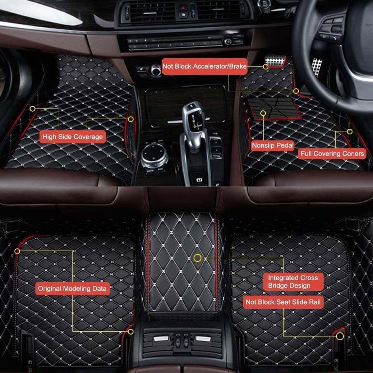 Tappetini Auto Gomma TPE Per Nissan Armada 2025 (8 Posti) - Antiscivolo, 4 Pezzi, Protezione Totale - 3