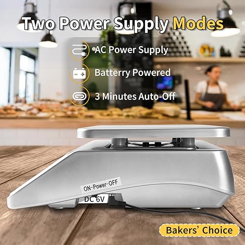 Miniatura 5 de Báscula digital para alimentos, báscula de cocina, peso digital, recargable, fabricación de velas o fabricación de jabón con plataforma grande de