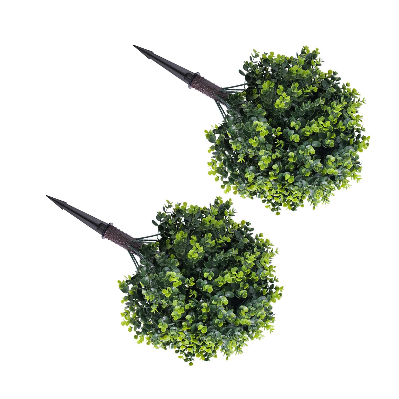 Topiky Albero Artificiale di Palla Topiaria da 17,7 Pollici, Pianta di Eucalipto Finto con Picchetto, Arbusto Verde in PE per la Decorazione del Cortile del Portico del Patio del Giardino