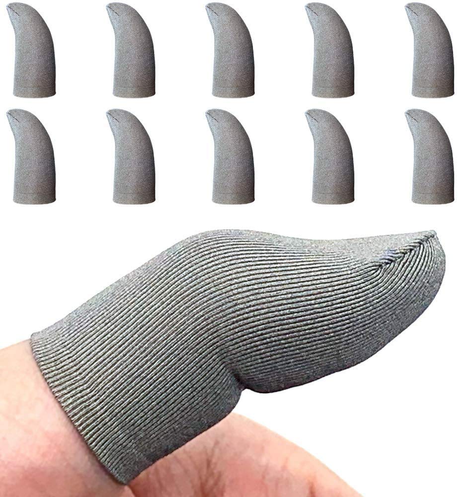 APNショップ(apnshop) 【二層エッジ折り・薄型】【ゲーミング用指サック 】 FPS 音ゲー プロ 銀繊維布（10個入り） 超高感度 ゆびさっく スマホ ゲーム ゲーム用指サック 指サックゲーム用全機種対応