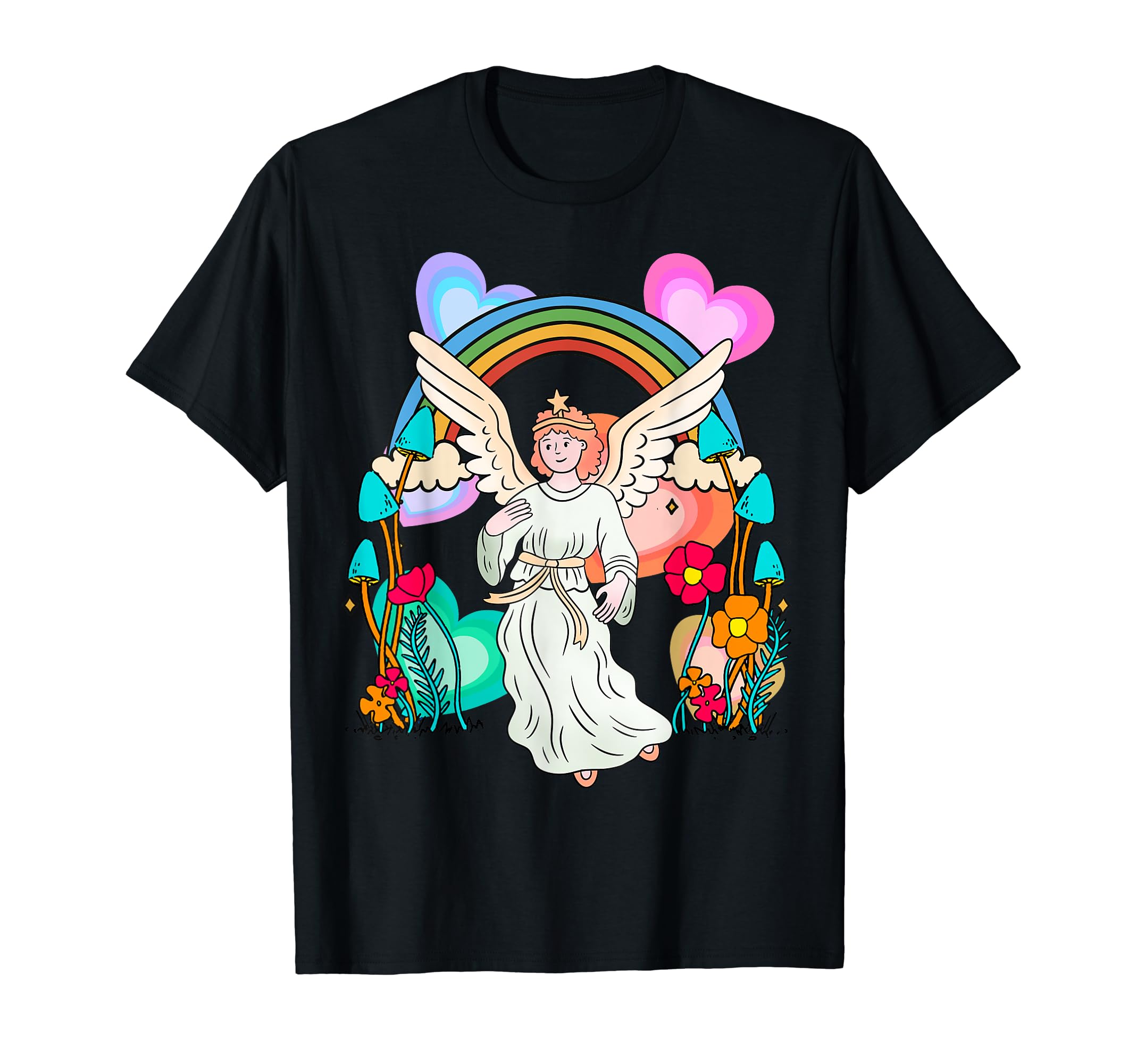 Engel Natur Spirituell OkkultAngel Heart Nature Rainbow Occult Spiritual Angel Child T-Shirt