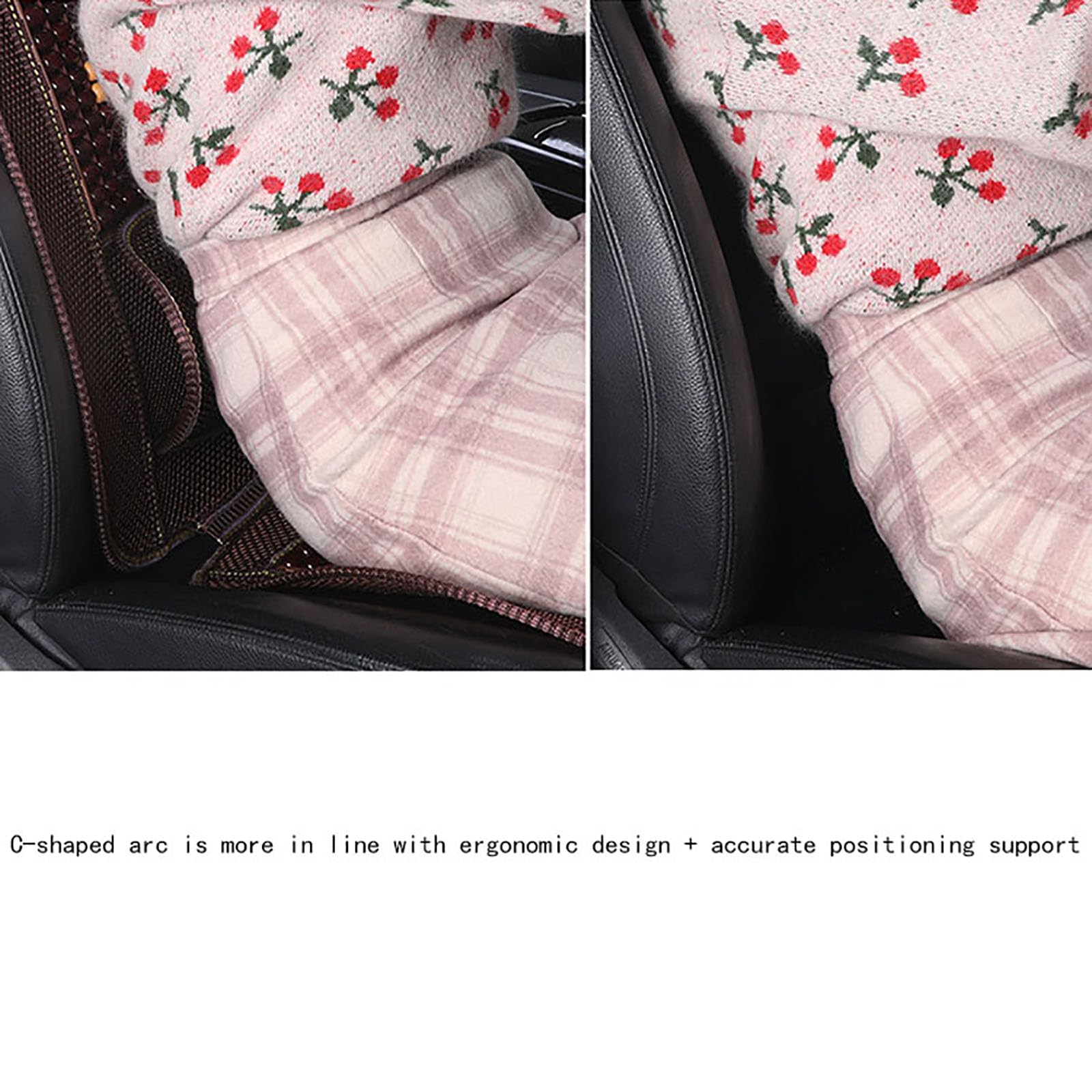 Coussin de Soutien Lombaire pour siège Auto, pour Fiat Audace Turbo, Coussin de siège de siège de Dossier de Taille de Ventilation Confortable pour Voiture, Yellow-with headrest