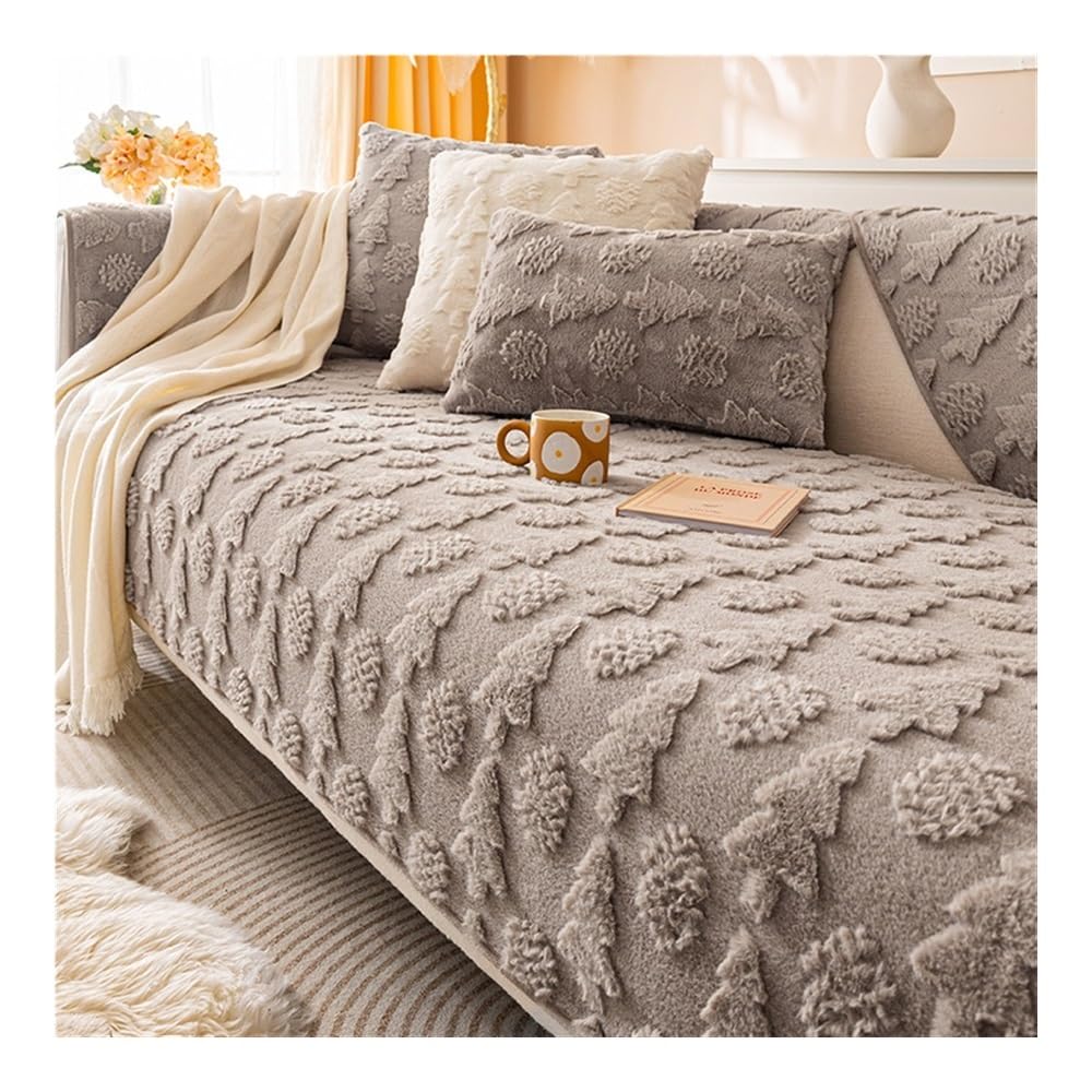 Housse de canapé sectionnelle fausse fourrure lapin jacquard