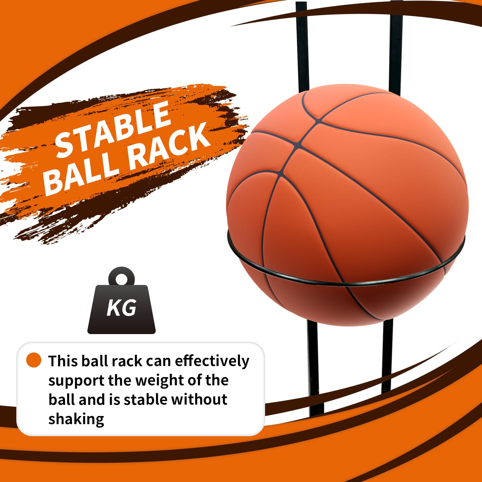 Soporte para Bolas, Soporte Balon Futbol Vertical de 5 Niveles de Metal de Almacenamiento para Bolas de Baloncesto, Estante de Bolas de Interior para Pelotas de Voleibol Deportivas