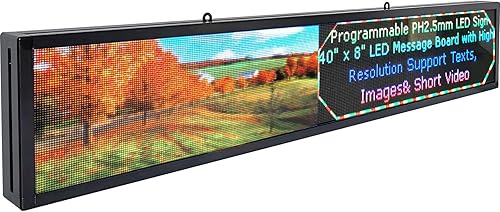 Señal digital a todo color LED P2.5, 40"x8" soporte que se desplaza el texto LED publicidad de la pantalla Uso WiFi y USB Soporte programable Imagen