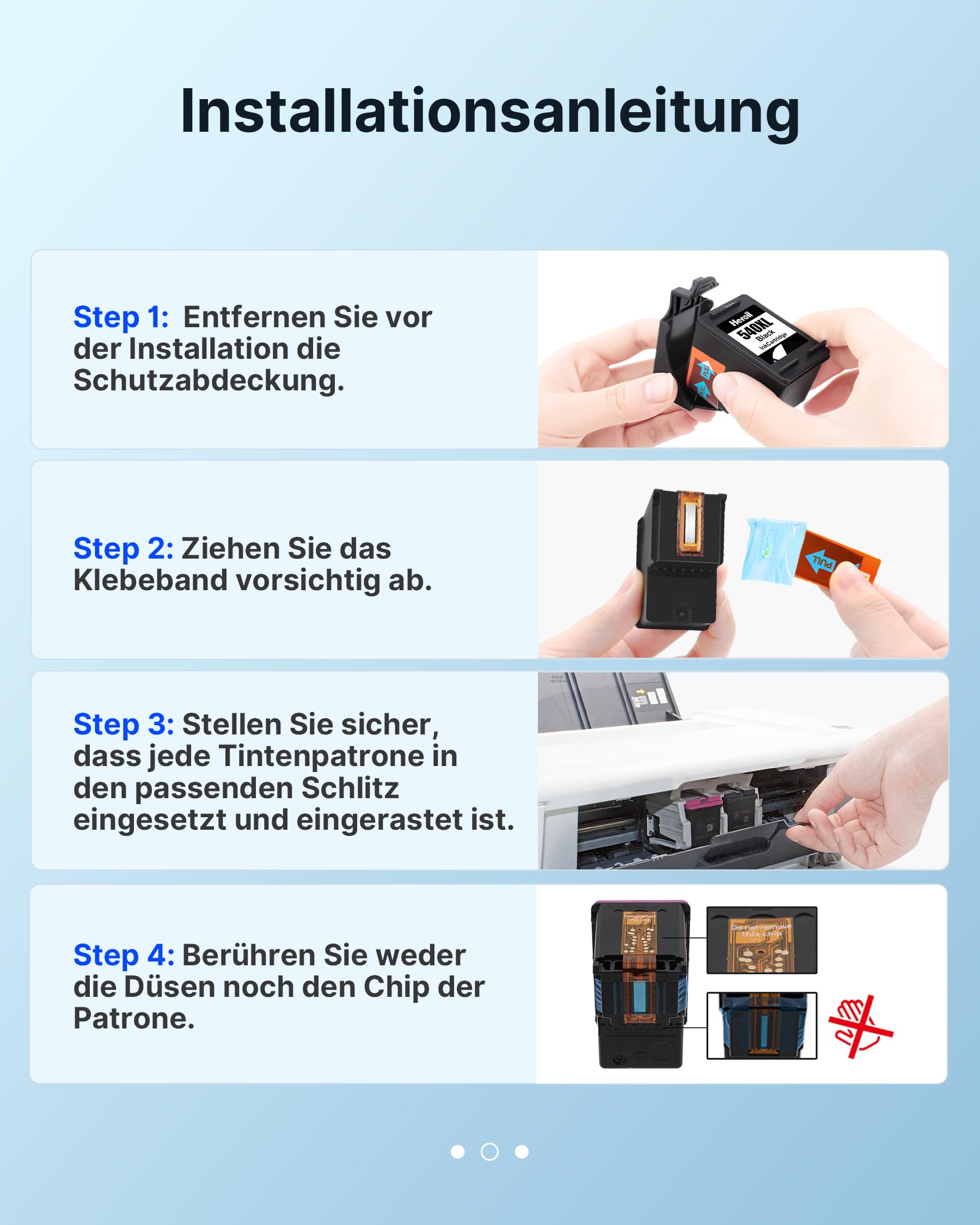 Tintenpatronen 540XL 541XL Multipack Ersatz für Canon Druckerpatronen 540 541 PG540 CL541 PG-540XL CL-541XL für Pixma TS5150 TS5100 MG3650s TS5151 MG3600 MX475 MG4250 MG3650, 1 Schwarz 1 Farbe
