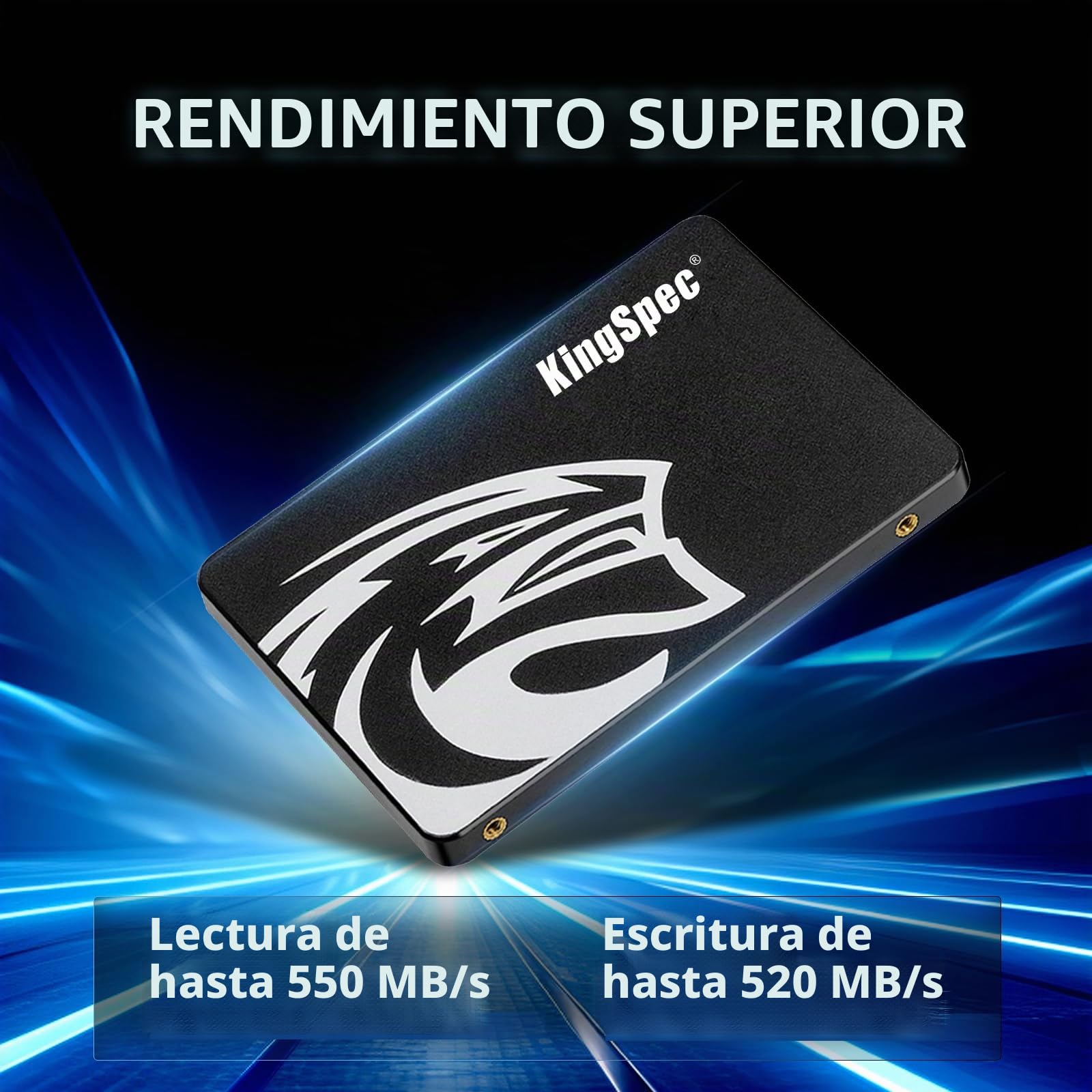 Kingspec 512GB SATA SSD 2.5", Interno Disco Duro SSD 3D NAND Flash - hasta 550MB/s, Compatible con Desktop/Laptop/PS4