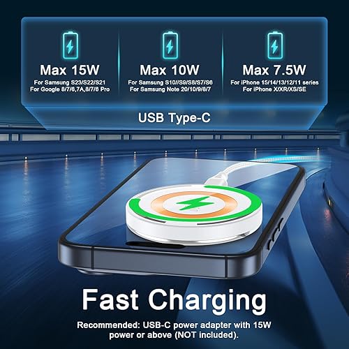 Miniatura 4 de Soporte de cargador inalámbrico Samsung para Galaxy S24 S23 FE S22 Ultra S21 S20, Google 7A 7 8 Pro estación de carga inalámbrica magnética Magsafe