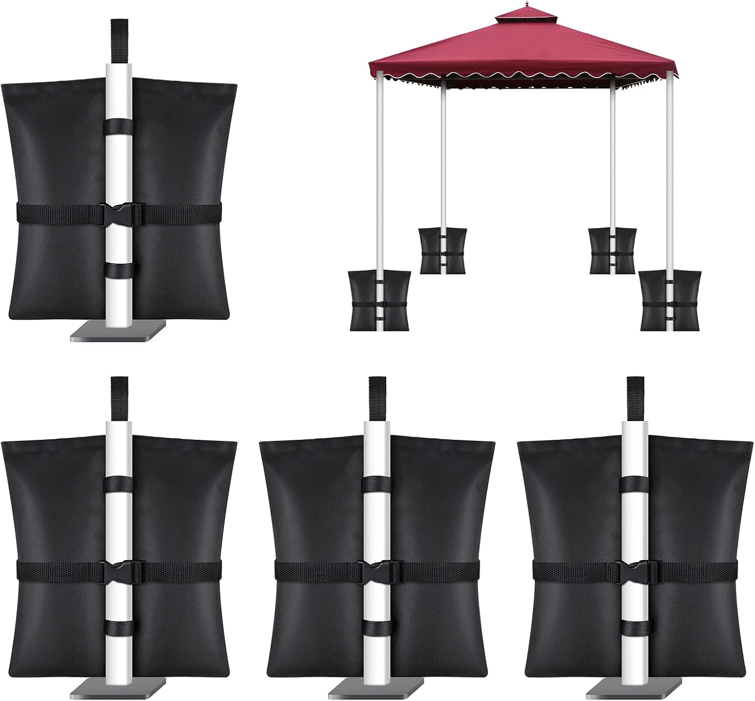 ELECLAND 4 Pack Gazebo Weight Bags Gazebo Sand Bags Weighted Feet Bag