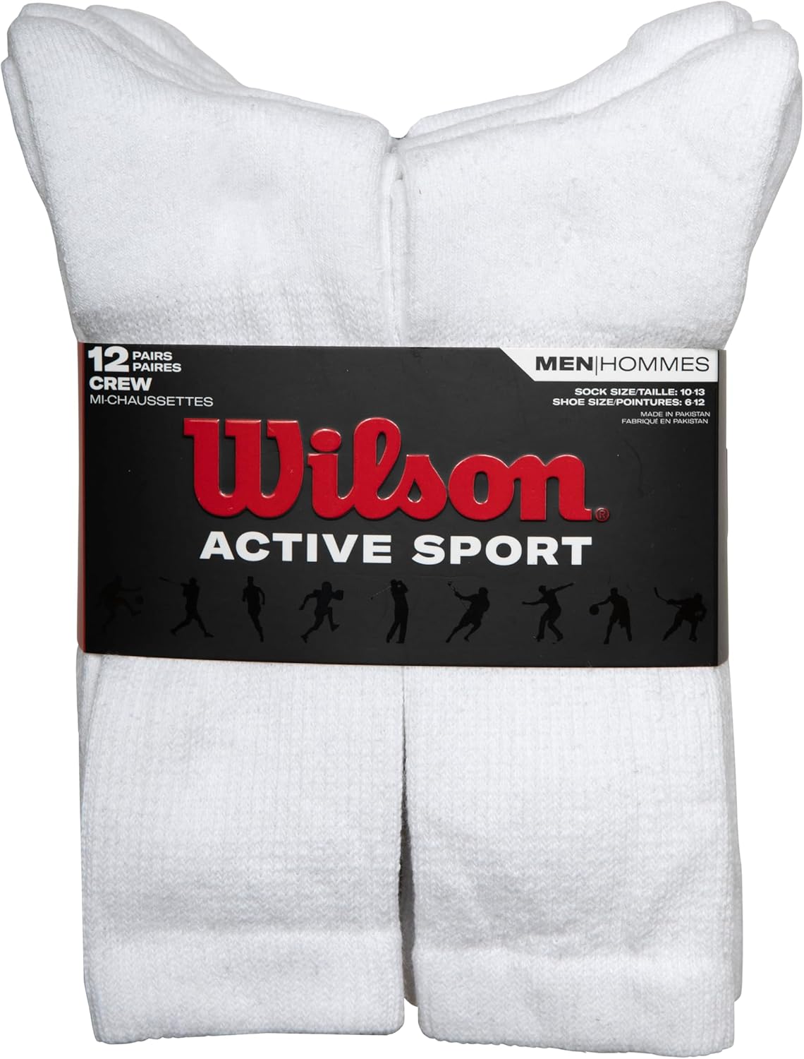 WILSON Men's 12 Pack Crew Socks - Image 2