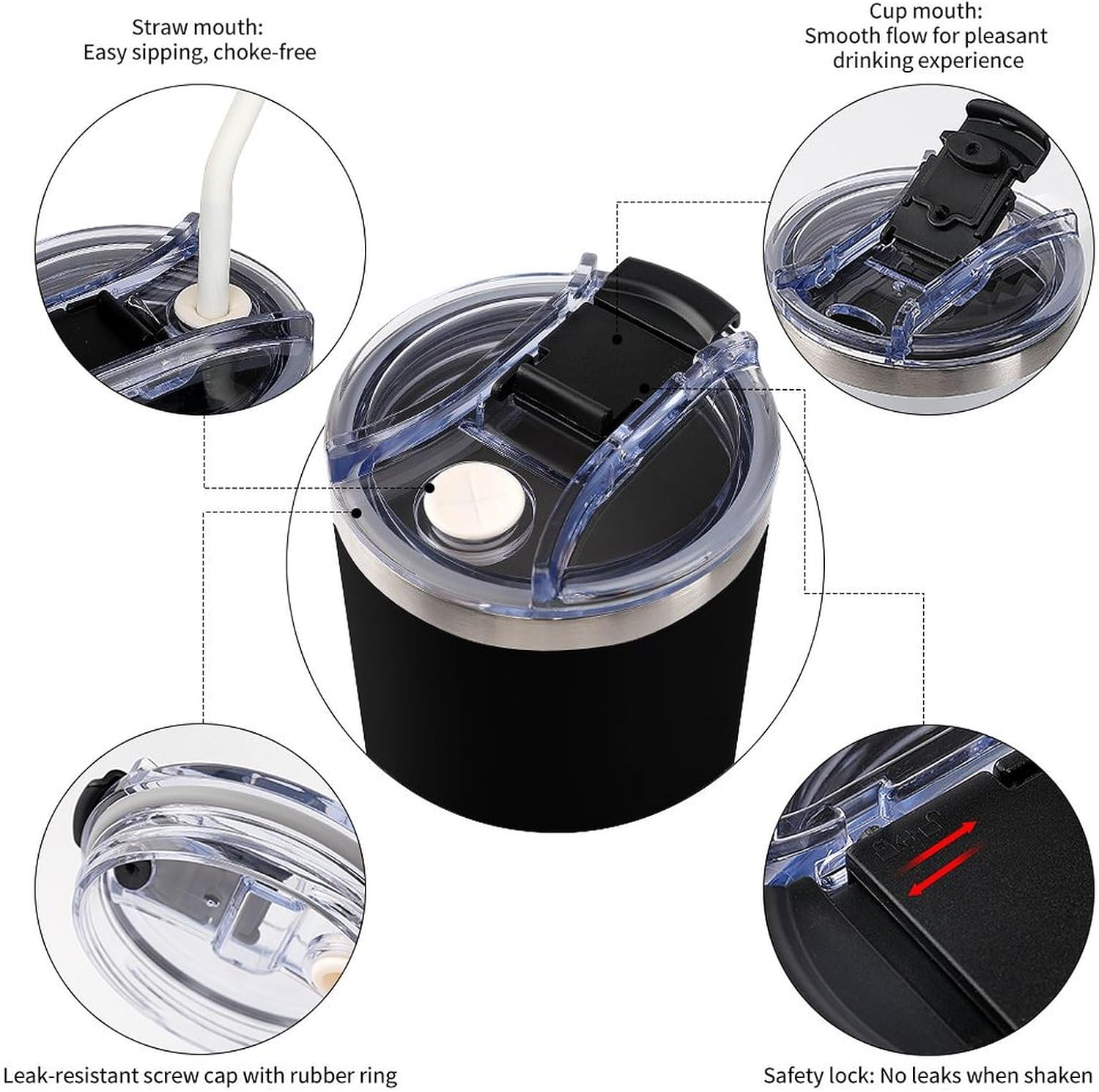 Skull Middle Finger 40 Oz Tumbler Insulated Stainless Steel Water Bottle Travel Mug Car Cup with Handle and Straw