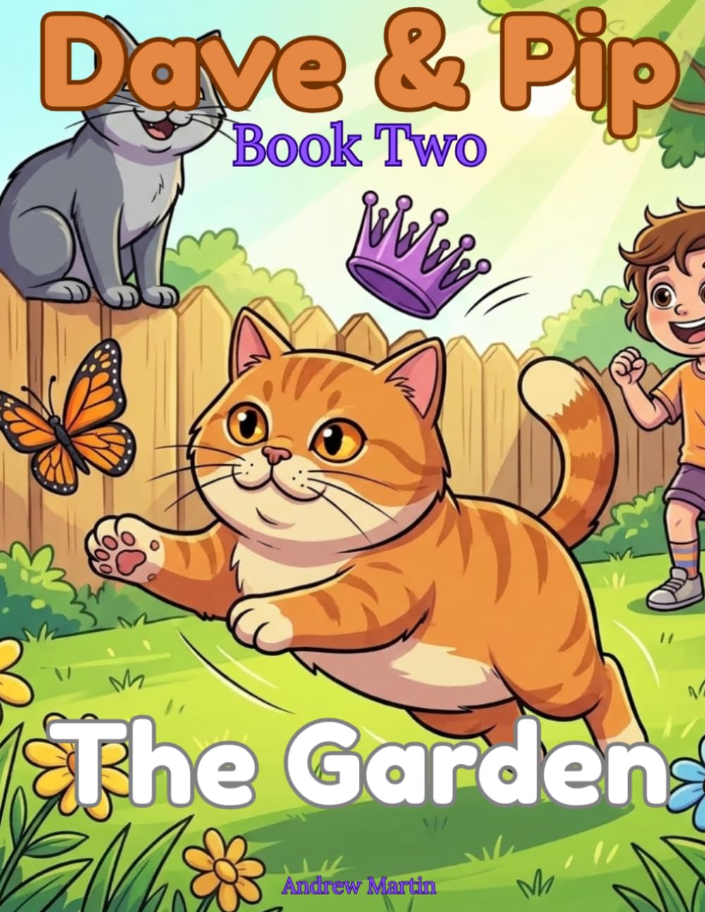 Dave & Pip: The Garden: A Funny Cat Story and Colouring Book for Kids Ages 5-9 (Dave & Pip "The School Holiday Adventures")