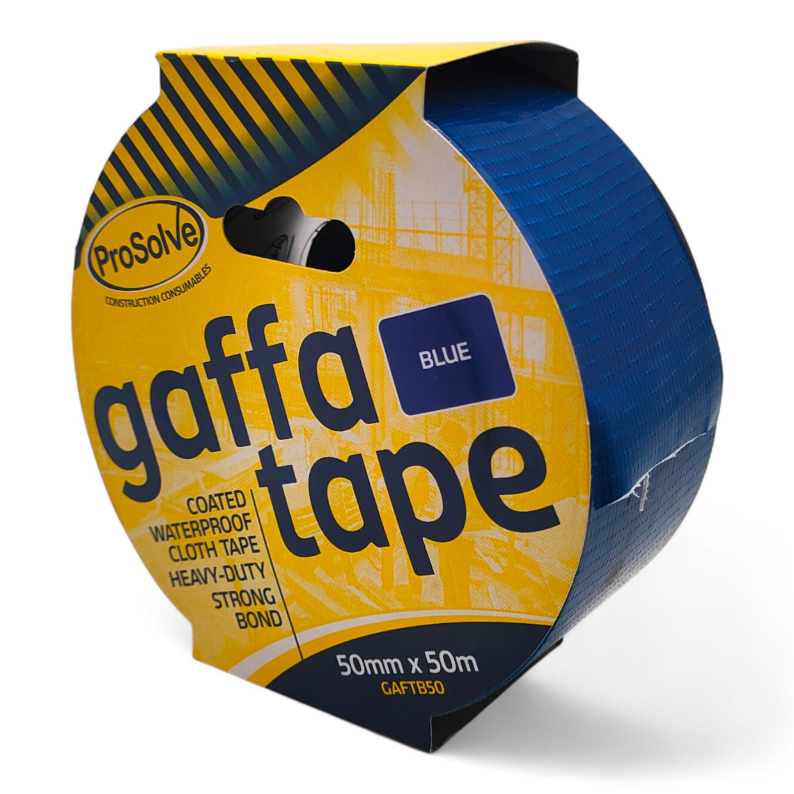 MSF PROSOLVE 50mm x 50m White, Red, Green, Blue, Black, Silver, And Yellow Premium Gaffer Tape Cloth Gaffa Duct Waterproof Pack OF (1, 2, 5, 10) (50mm x 50m, 2 X BLUE)